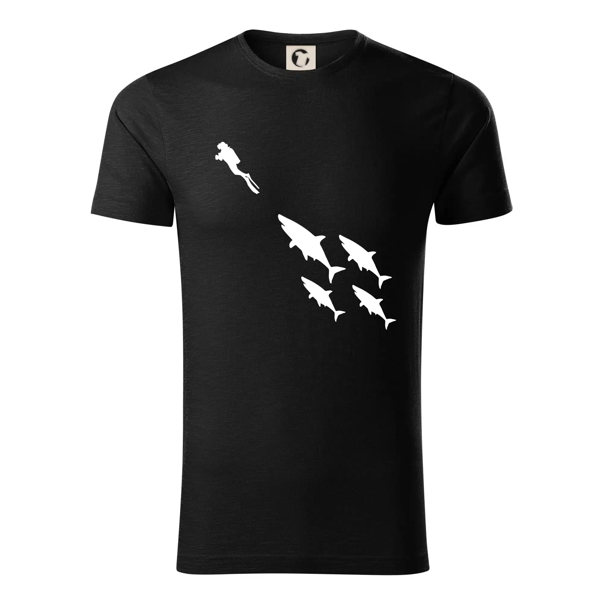 Potápačské tričká - Potápač žraloky - Tričko z organickej bavlny