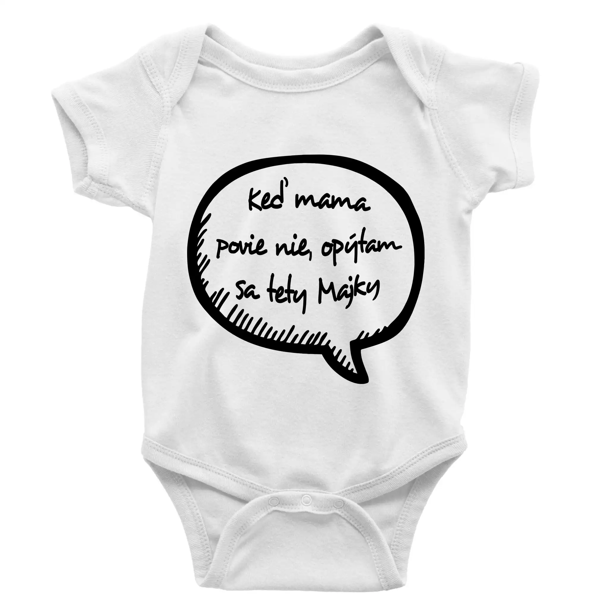 Keď mama povie nie, opýtam sa tety (vlastné meno) - Body dojčenské s krátkym rukávom