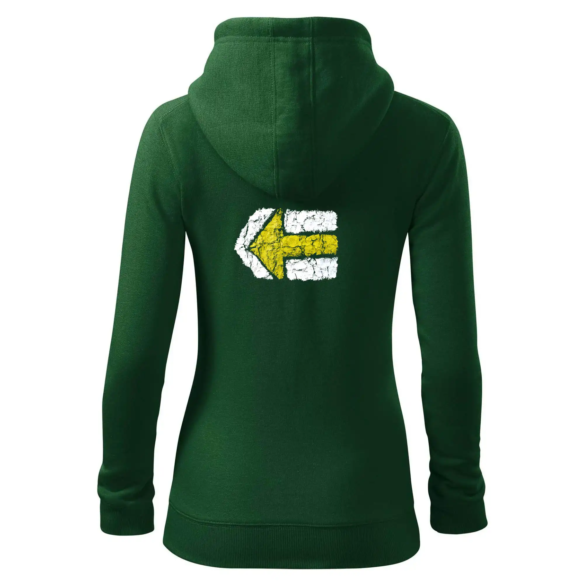 Trička na kempovanie - Párová turistická značka žlutá - Mikina dámska trendy zipper s kapucňou