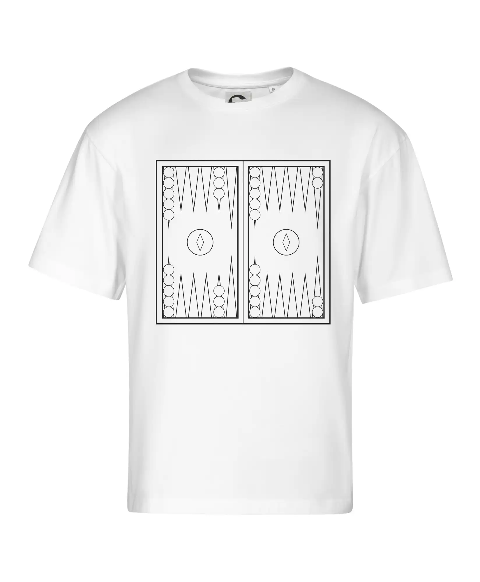 Tričká a mikiny so spoločenskými hrami  - Backgammon čiernobiely - Stage unisex - OVERSIZE