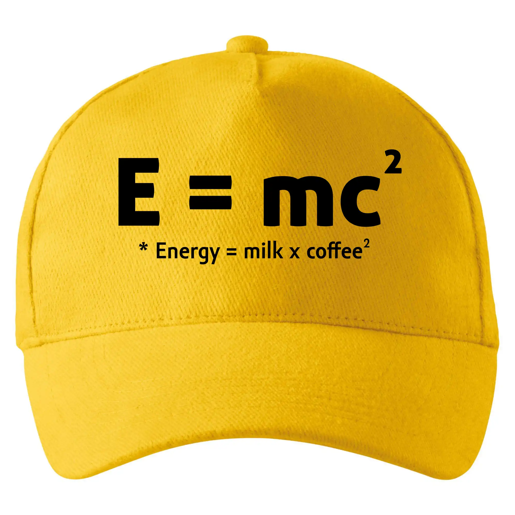 Grafické tričká - e = mc2 - coffee milk - Šiltovka so zahnutým šiltom a mosaznou sponou
