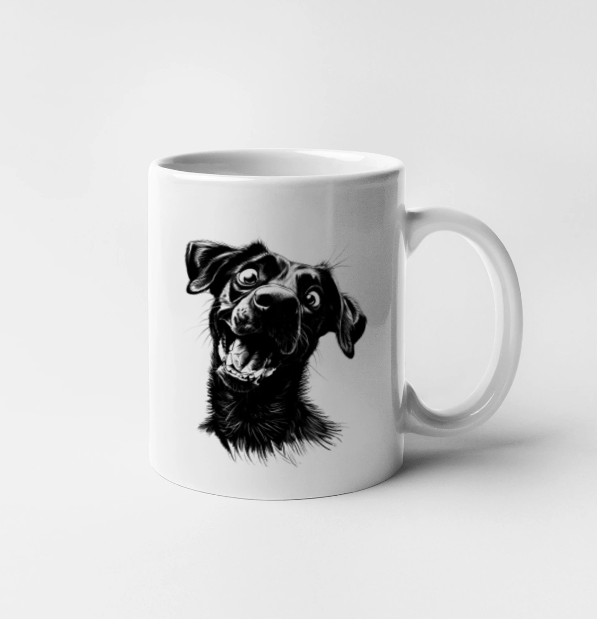 Čiernobiela karikatúra Labrador tmavý