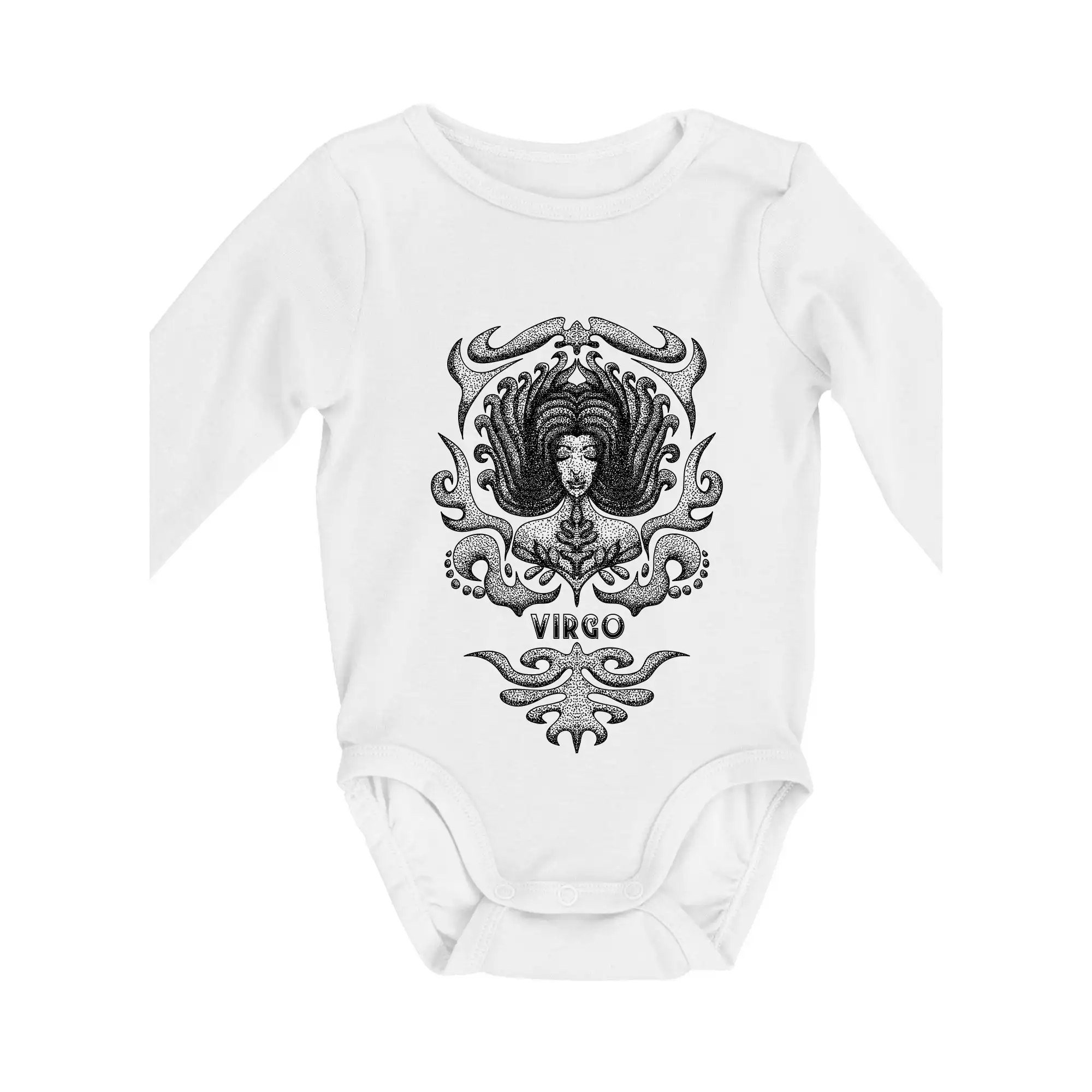 Tričká panna - Virgo - vintage - Body dojčenské s dlhým rukávom
