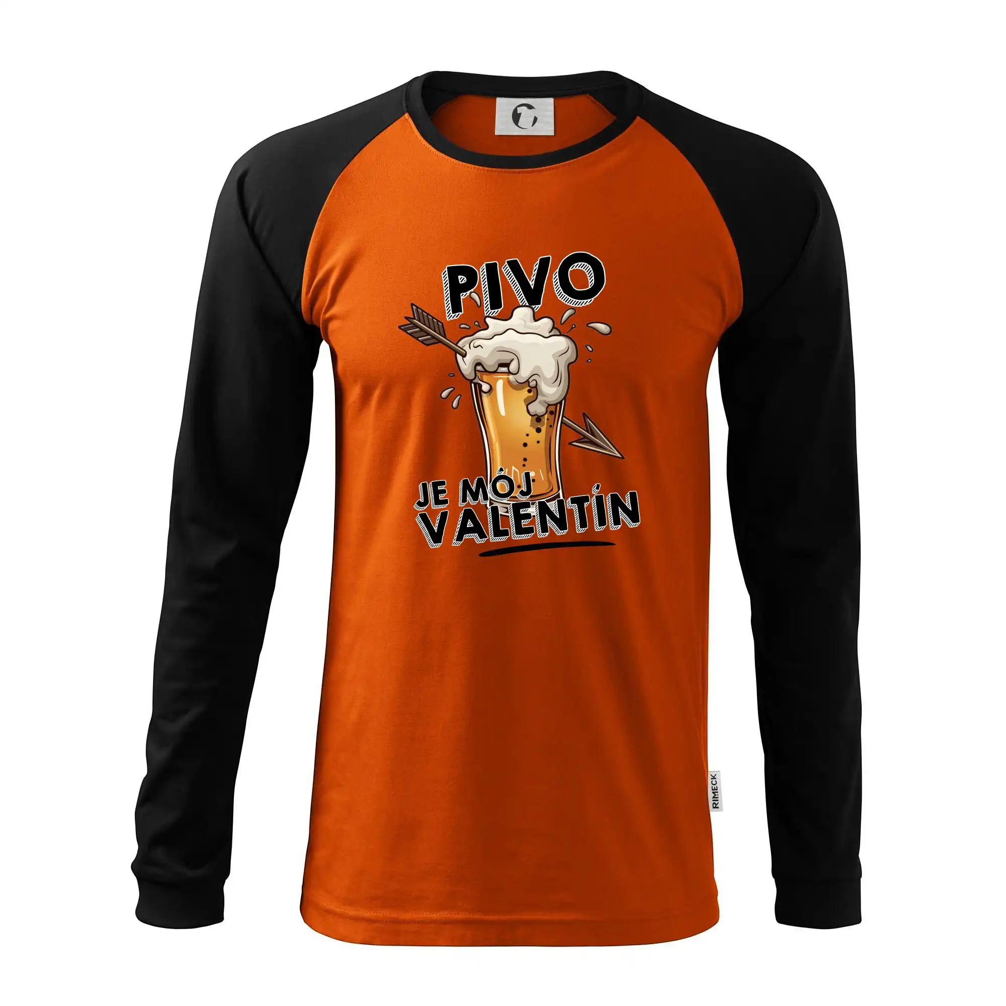 Tričká pre zamilovaných - Pivo je môj valentín - Pánske tričko s dlhým rukávom LS130