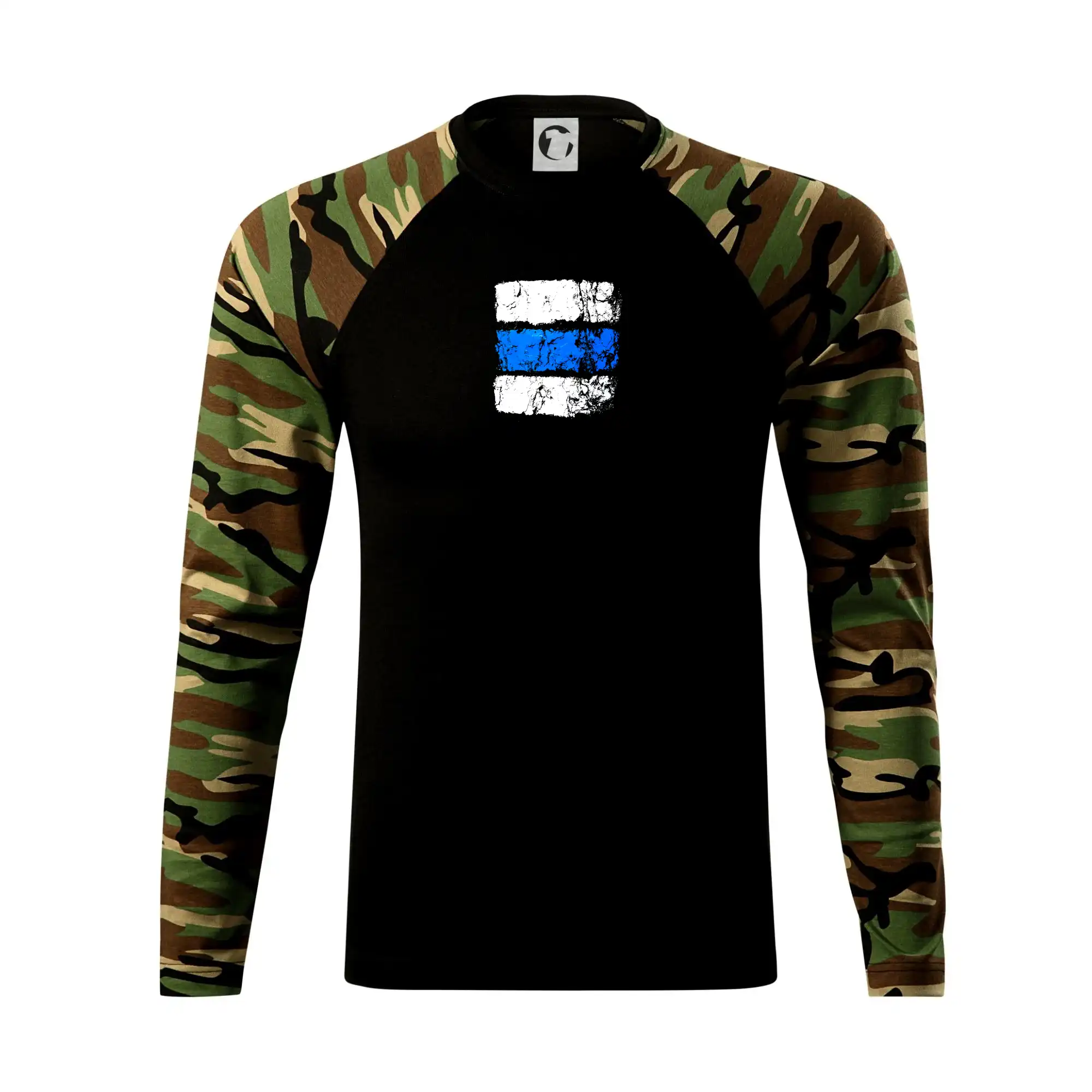 Trička pre cestovateľov - Turistická značka - modrá - Camouflage LS