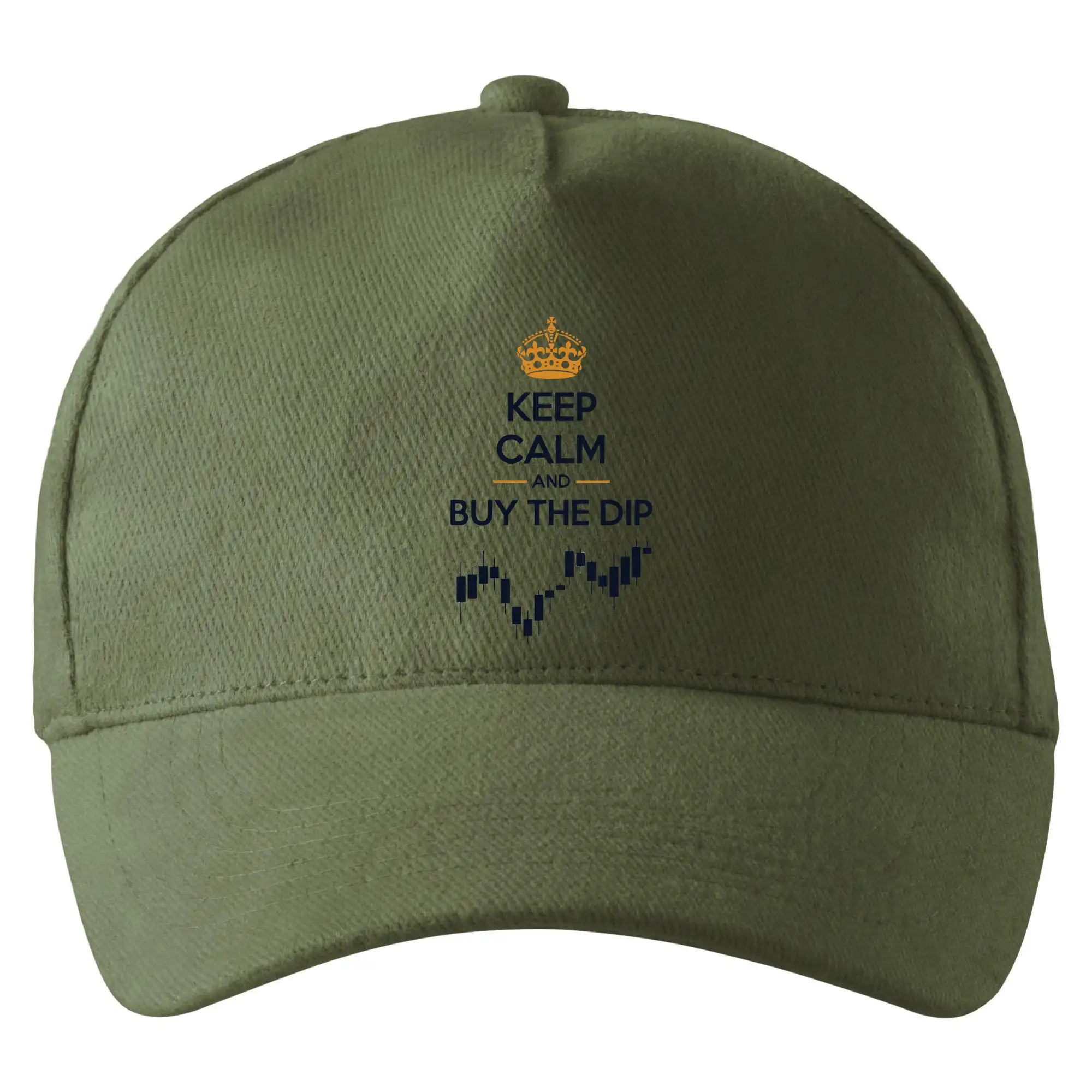 Keep Calm and Buy the Dip - koruna a graf - Šiltovka so zahnutým šiltom a mosaznou sponou