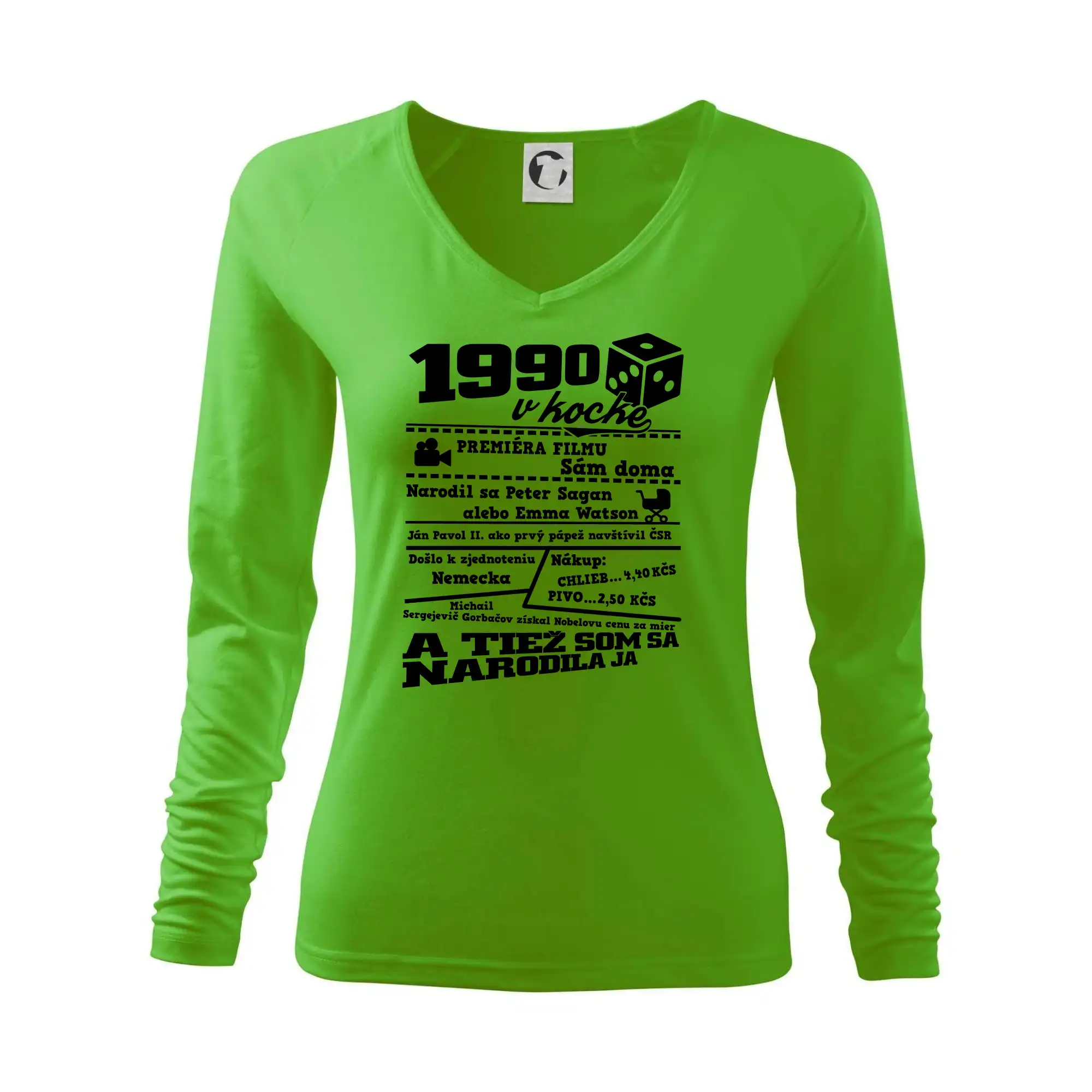 Trička s ročníkom 1990 - 1990 v kocke - Tričko dámske Elegance