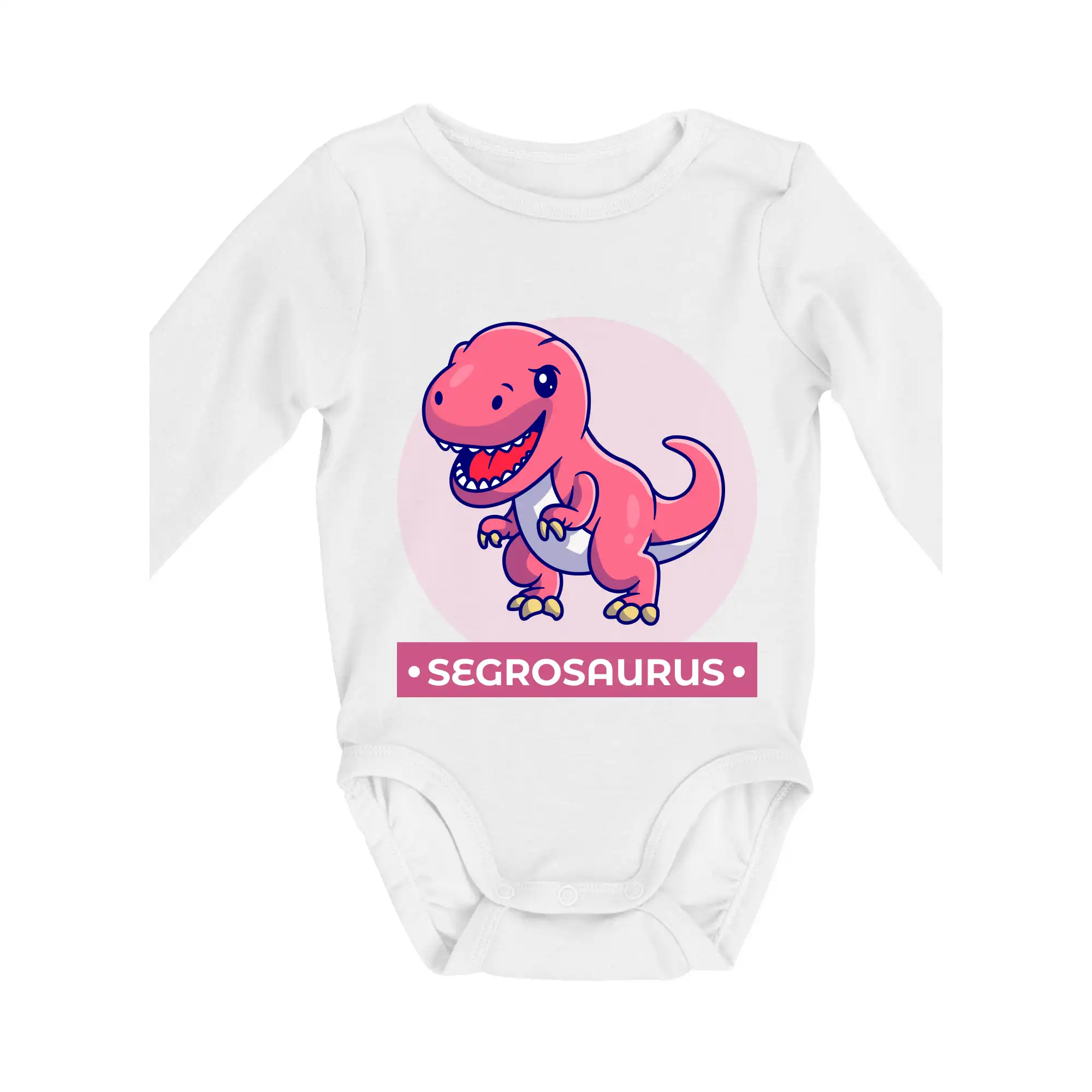 Tričká a mikiny pre dcéru - Dinosaurie rodina - segra - Body dojčenské s dlhým rukávom