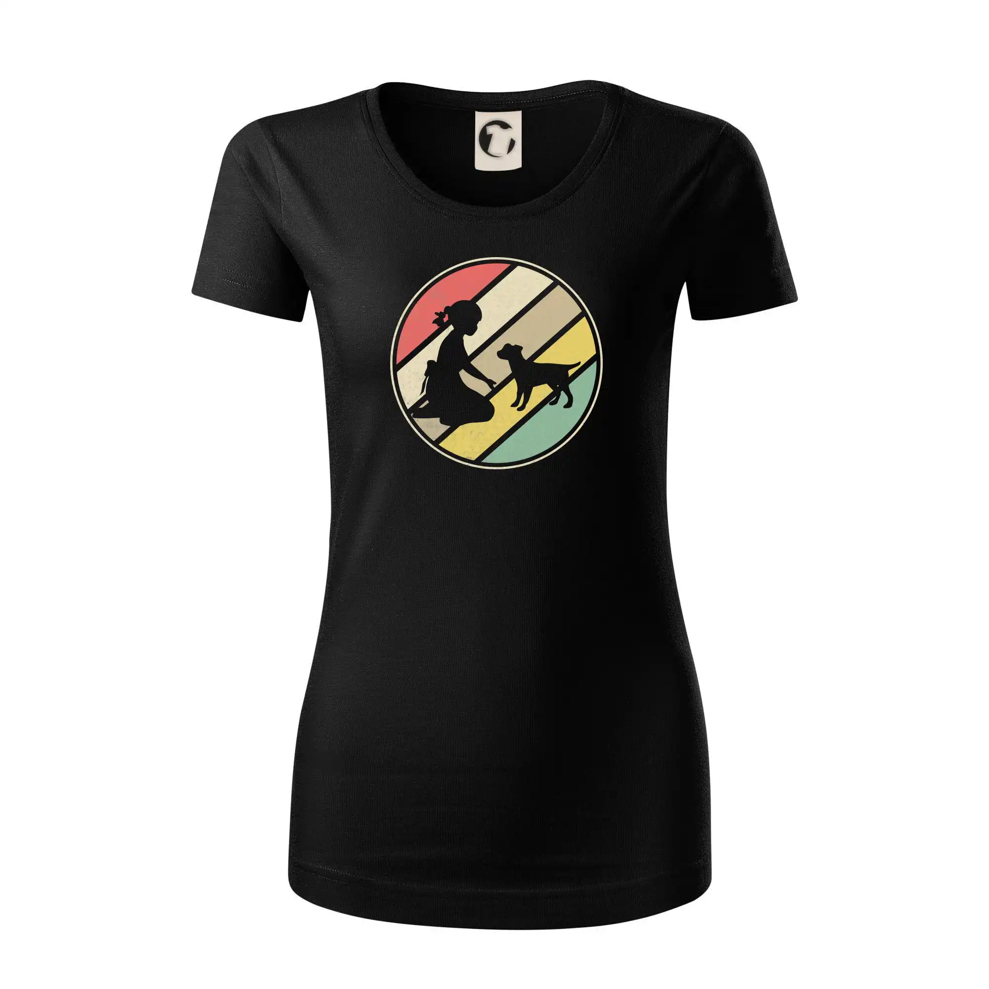 Retro kruh - dívka a štěně