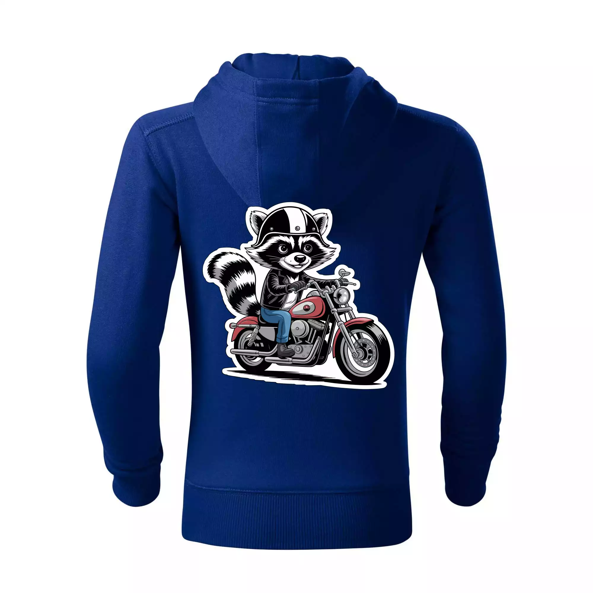 Mýval na motorce kreslený