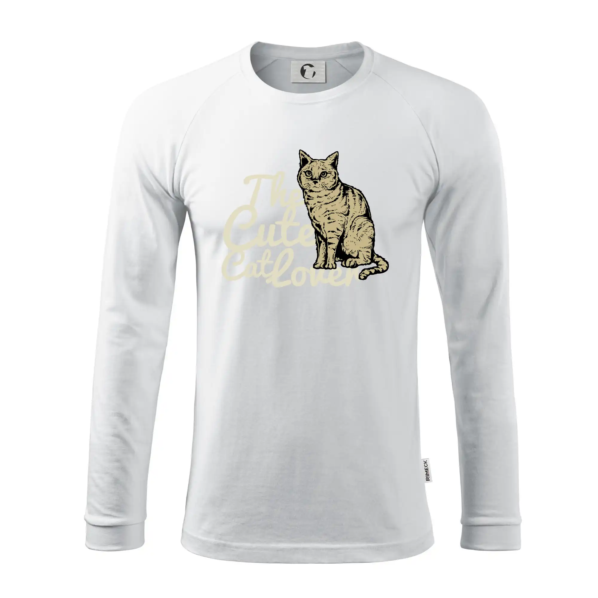 Vtipná tričká s mačkou - The cute cat lover - Pánske tričko s dlhým rukávom LS130