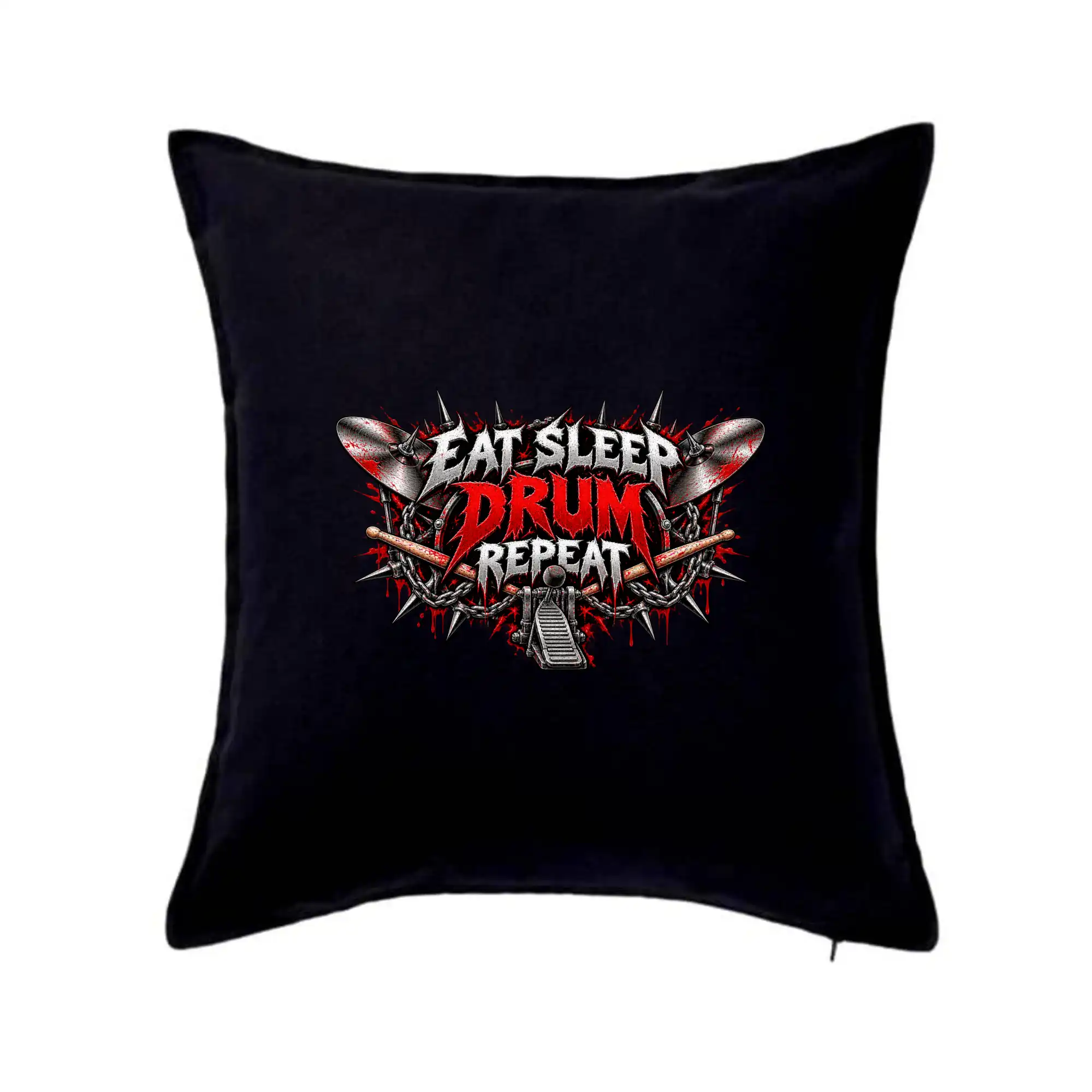 Eat sleep drum repeat metalový potisk bubeníka