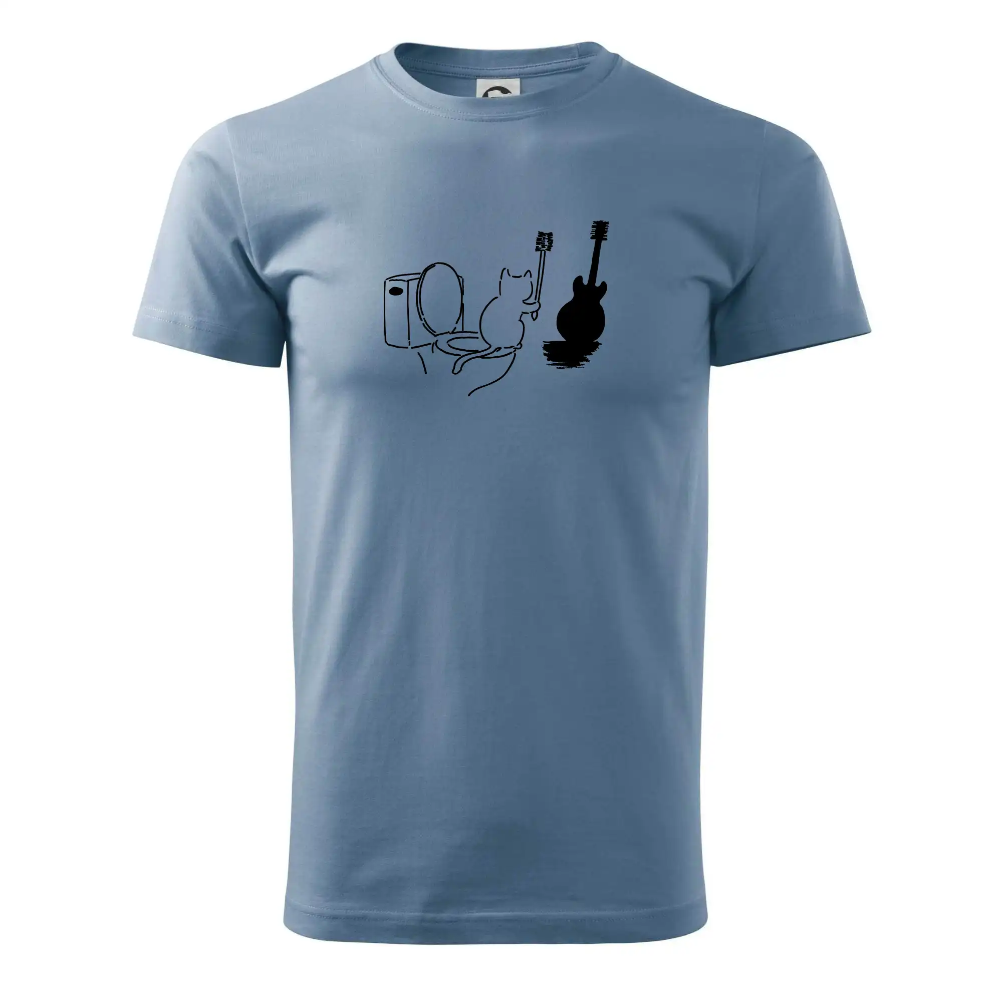 Vtipná tričká s mačkou - Mačka a gitara WC - Pánske tričko nižšej gramáže