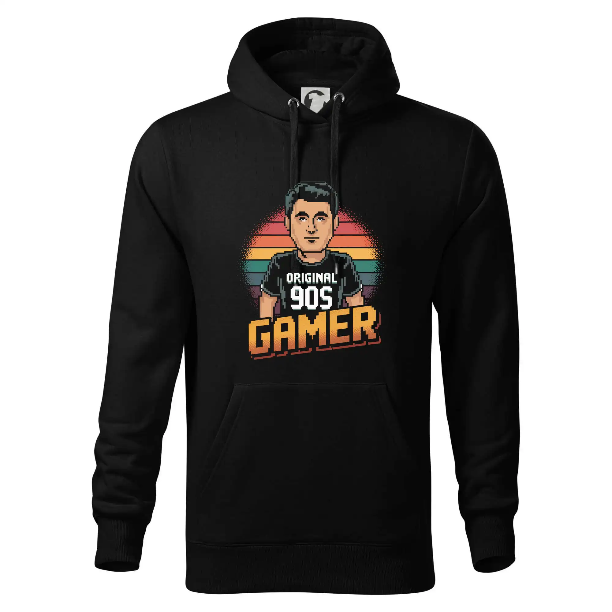 Grafické tričká - Original 90s gamer farebný - Mikina pánska Cape s kapucňou