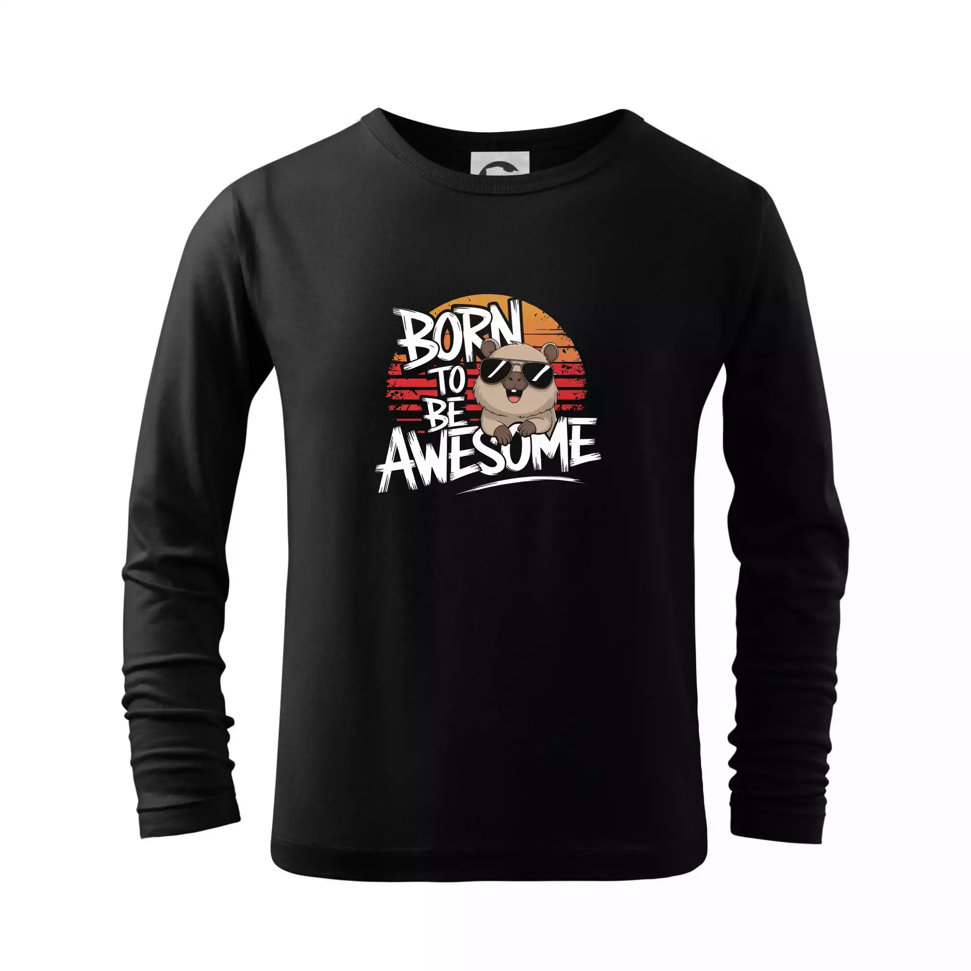 Capybara born be awesome nápis uprostřed