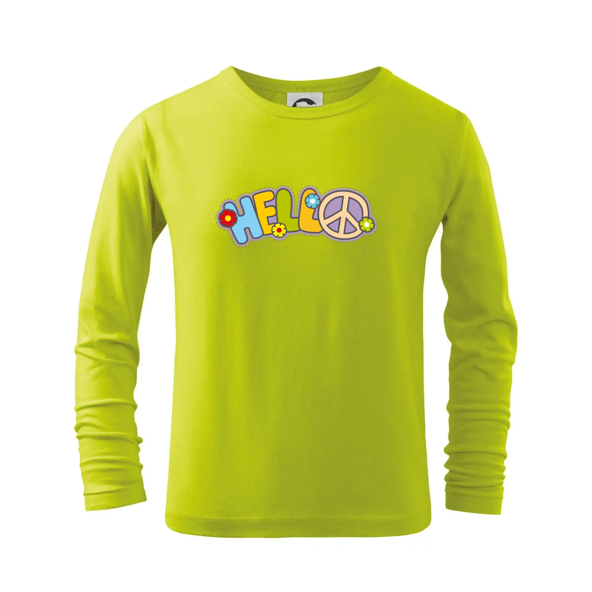 Tričká pre pohodový ľudí - Hello hippie symbol - Tričko detské Long Sleeve