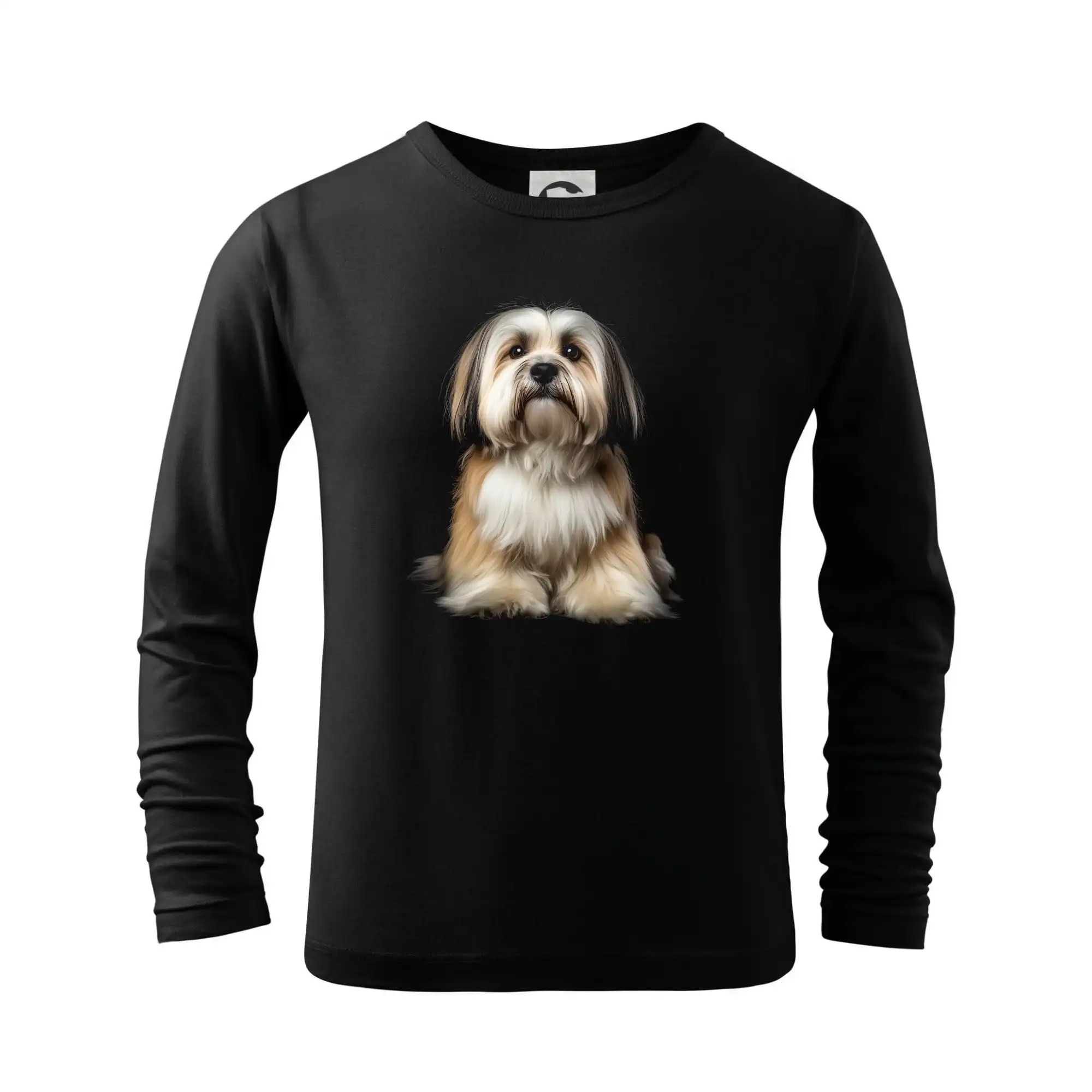 Ostatné psie plemená - Lhasa Apso čierna fotka - Tričko detské Long Sleeve