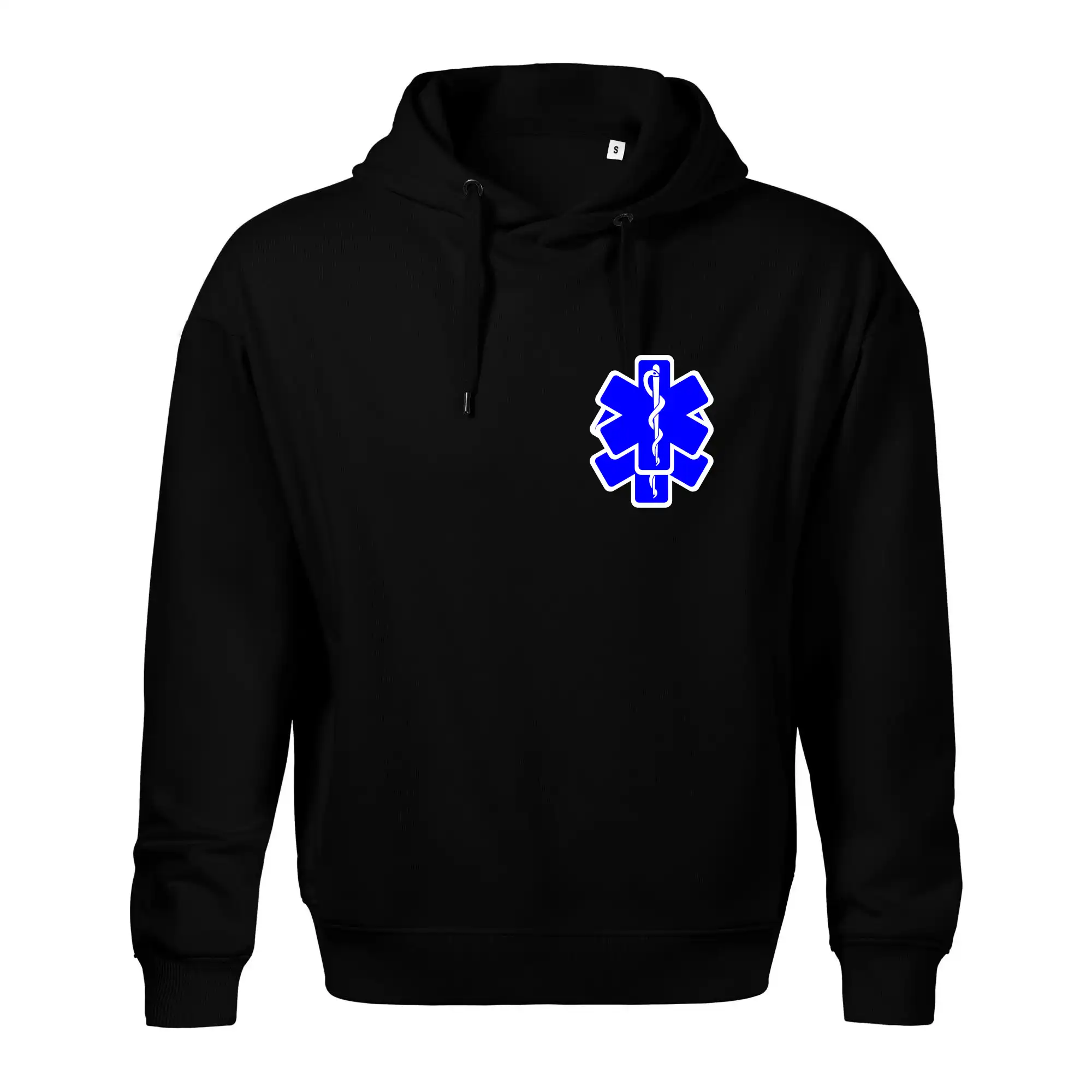 Tričká a mikiny pre záchranárov a lekárov - Kvalitné oblečenie pre zdravotníkov - Rescue - Hviezda na prsníku + nápis na chrbte - Oversized mikina pánska Moon - kratšia + širšia