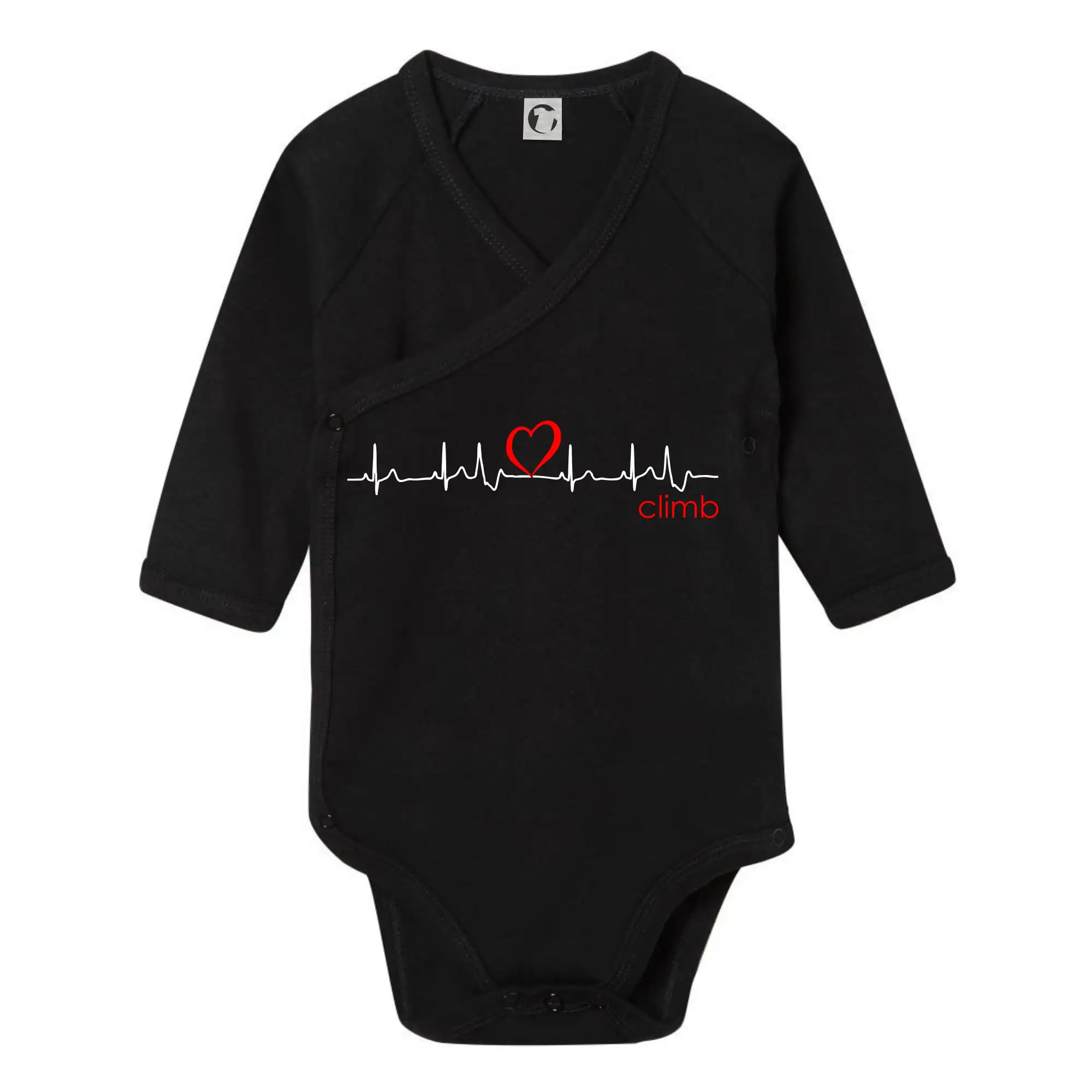 Trička pro horolezcov - Moje srdce bije pre climb (horolezectvo) - Body zavinovacie s dlhým rukávom