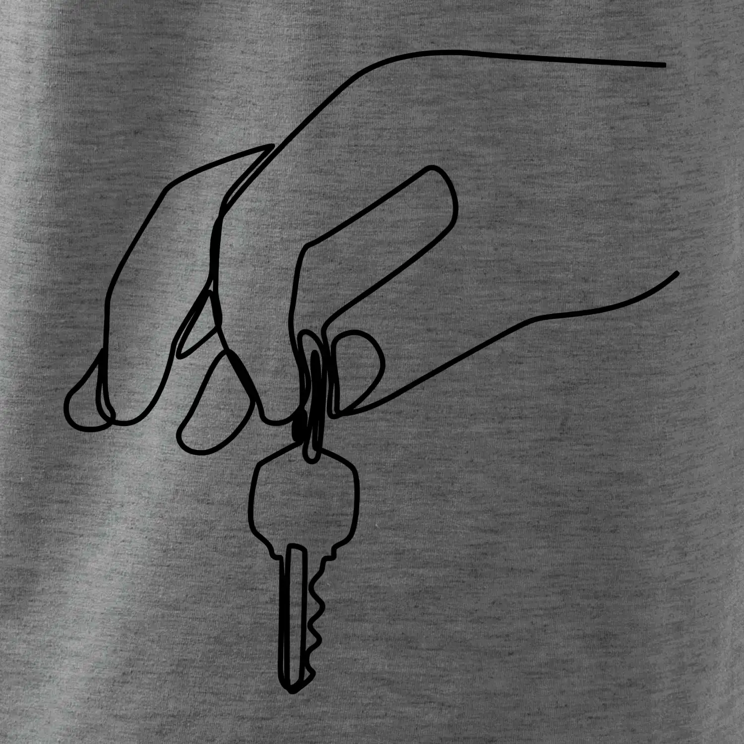 Klíče a ruka jedním tahem