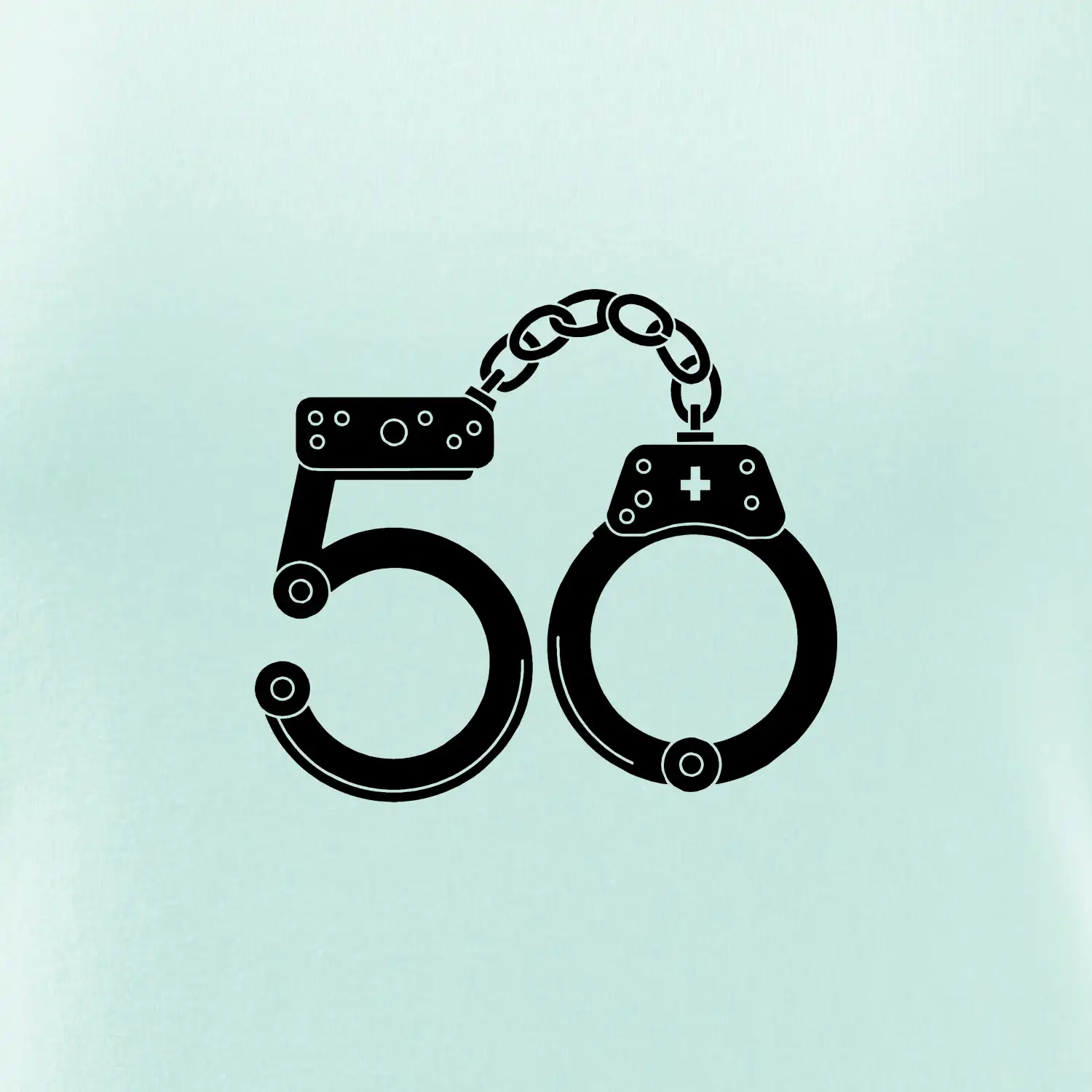 Narozeninové tričko pro policajta - pouta 50