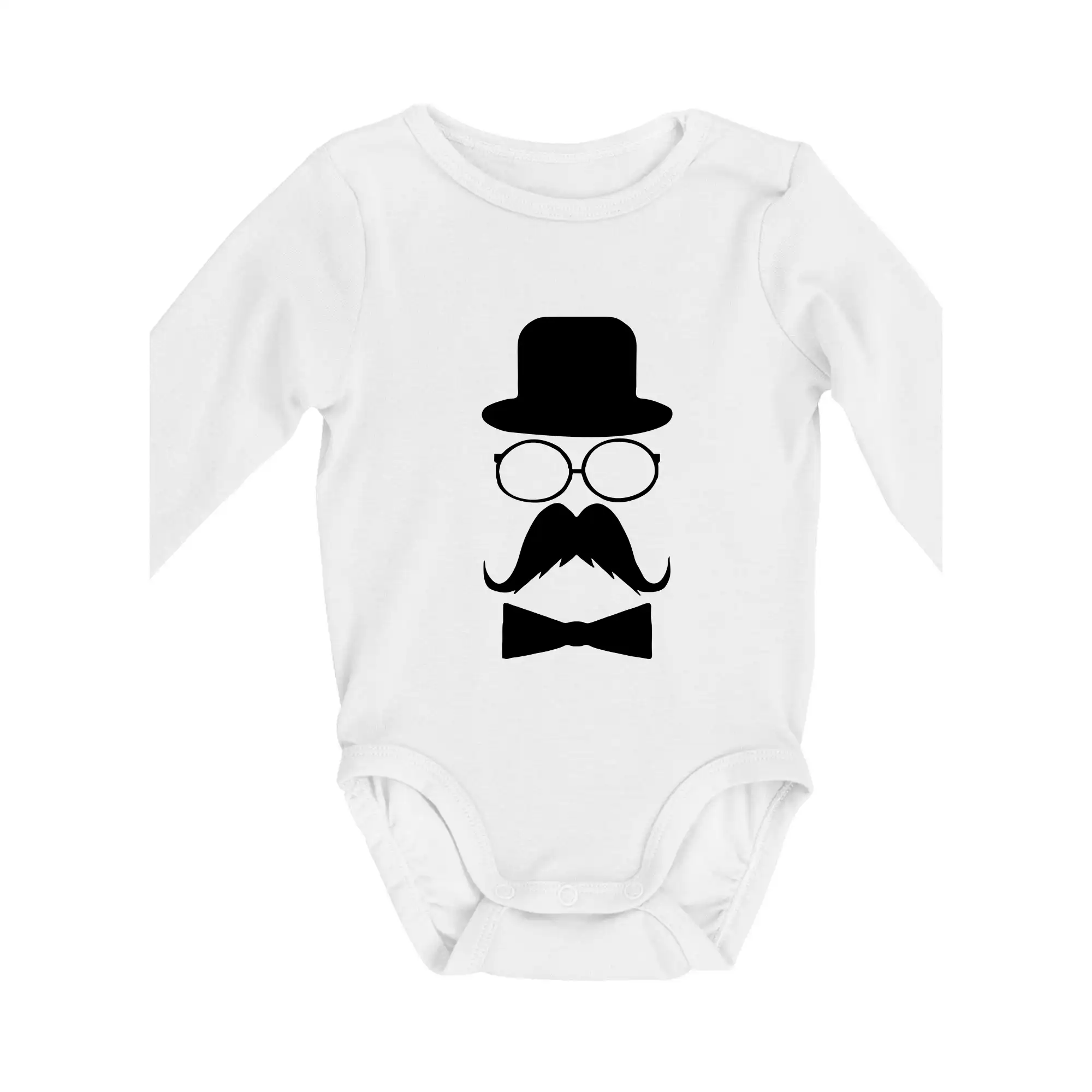 Tričká s fúzikmi - Mustache pán - Body dojčenské s dlhým rukávom