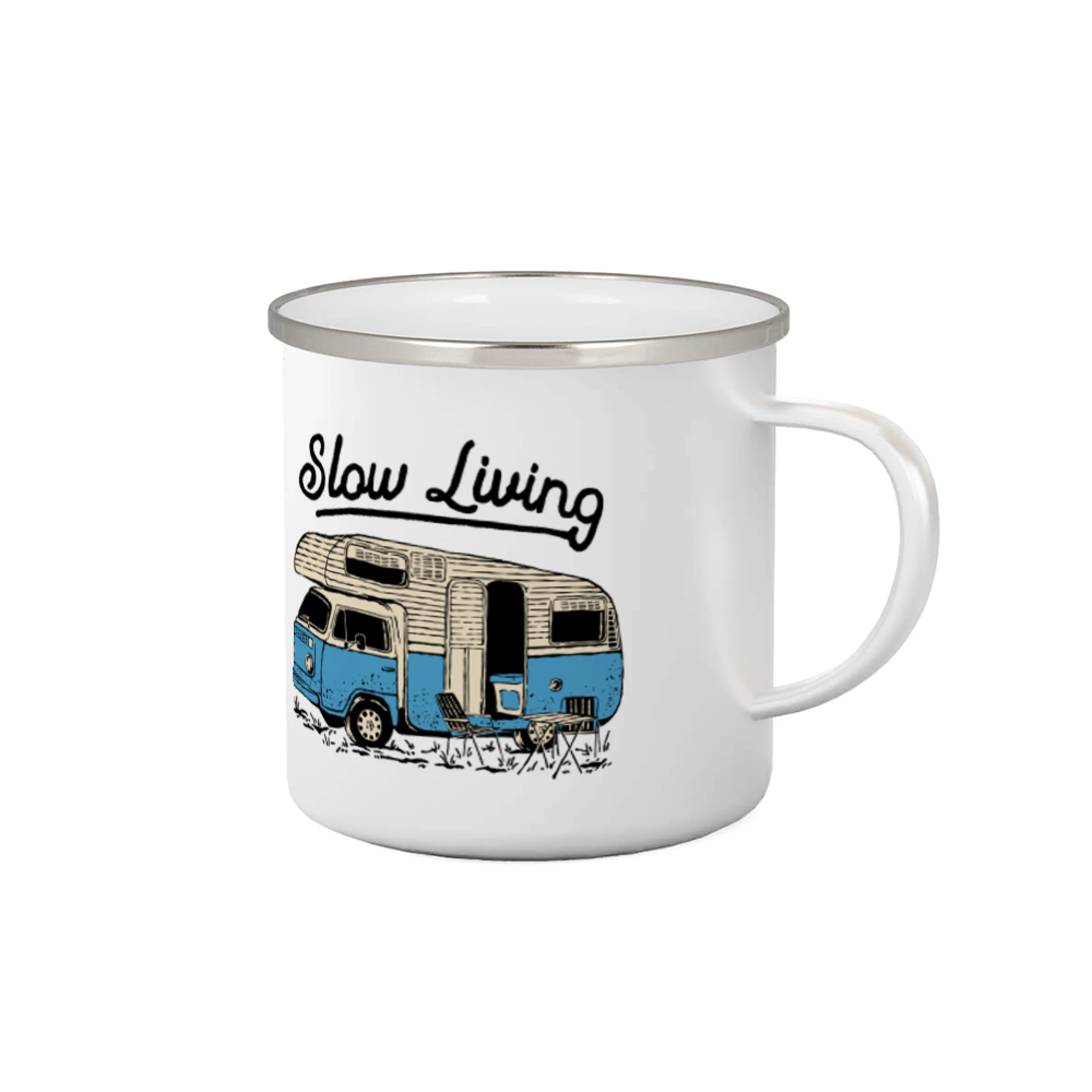 Trička na kempovanie - Slow living obytňák - Plecháčik