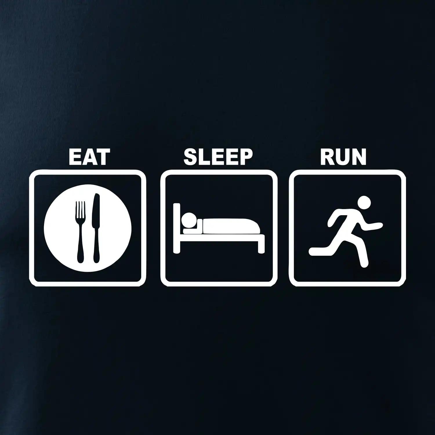 Eat sleep run čtverce