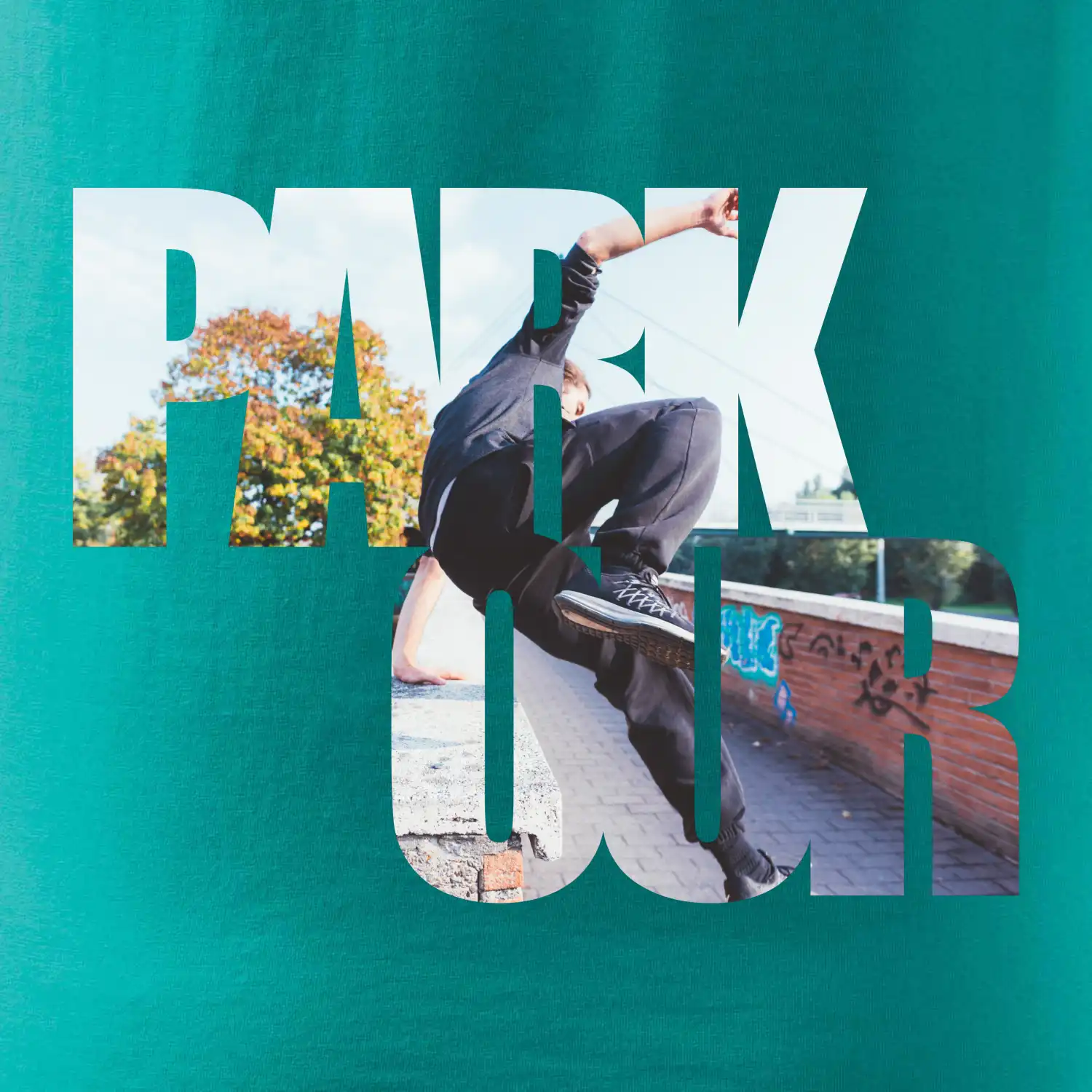 Parkour nápis ve městě