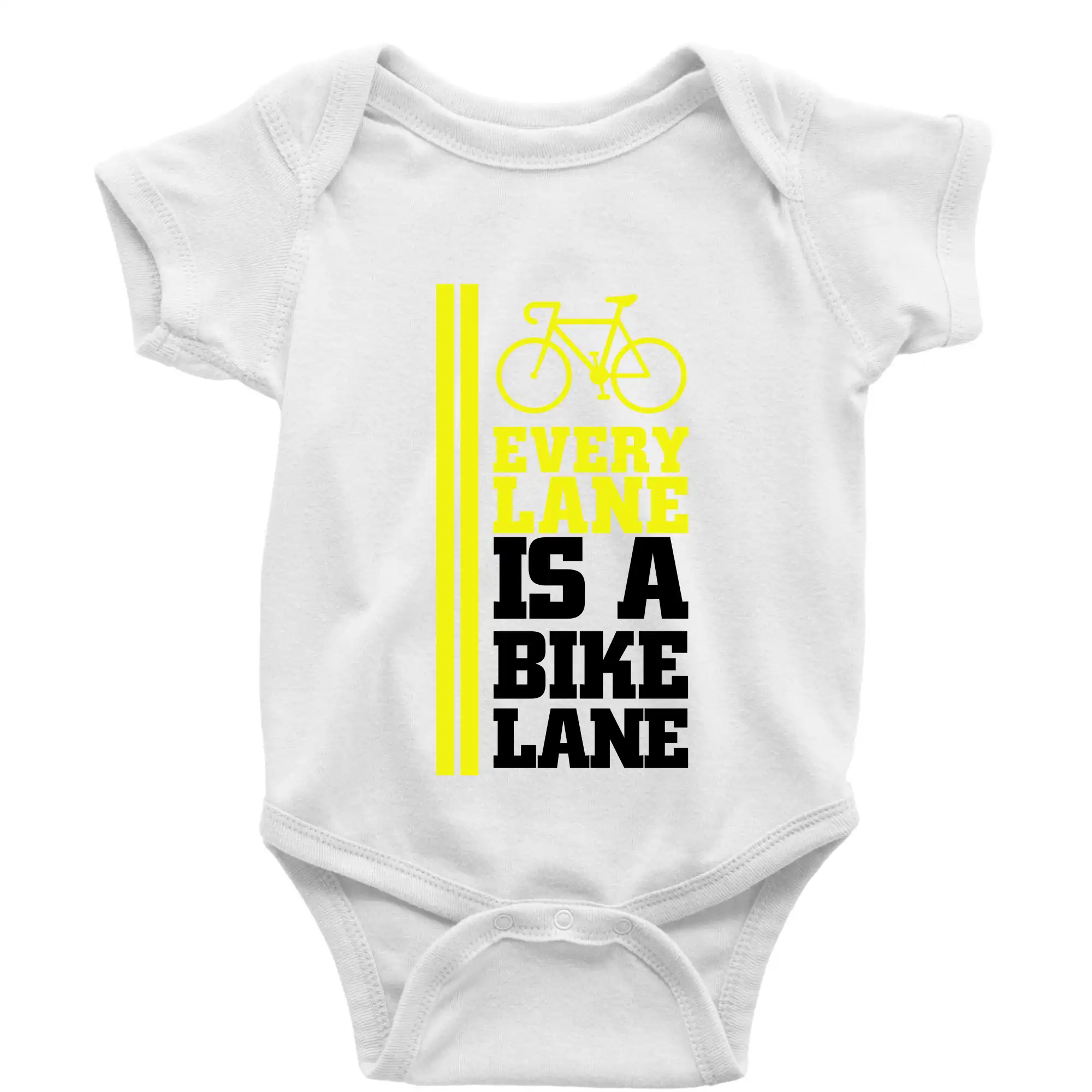 Tričko ako darček pre cyklistu - Every Lane Bike Lane - Body dojčenské s krátkym rukávom