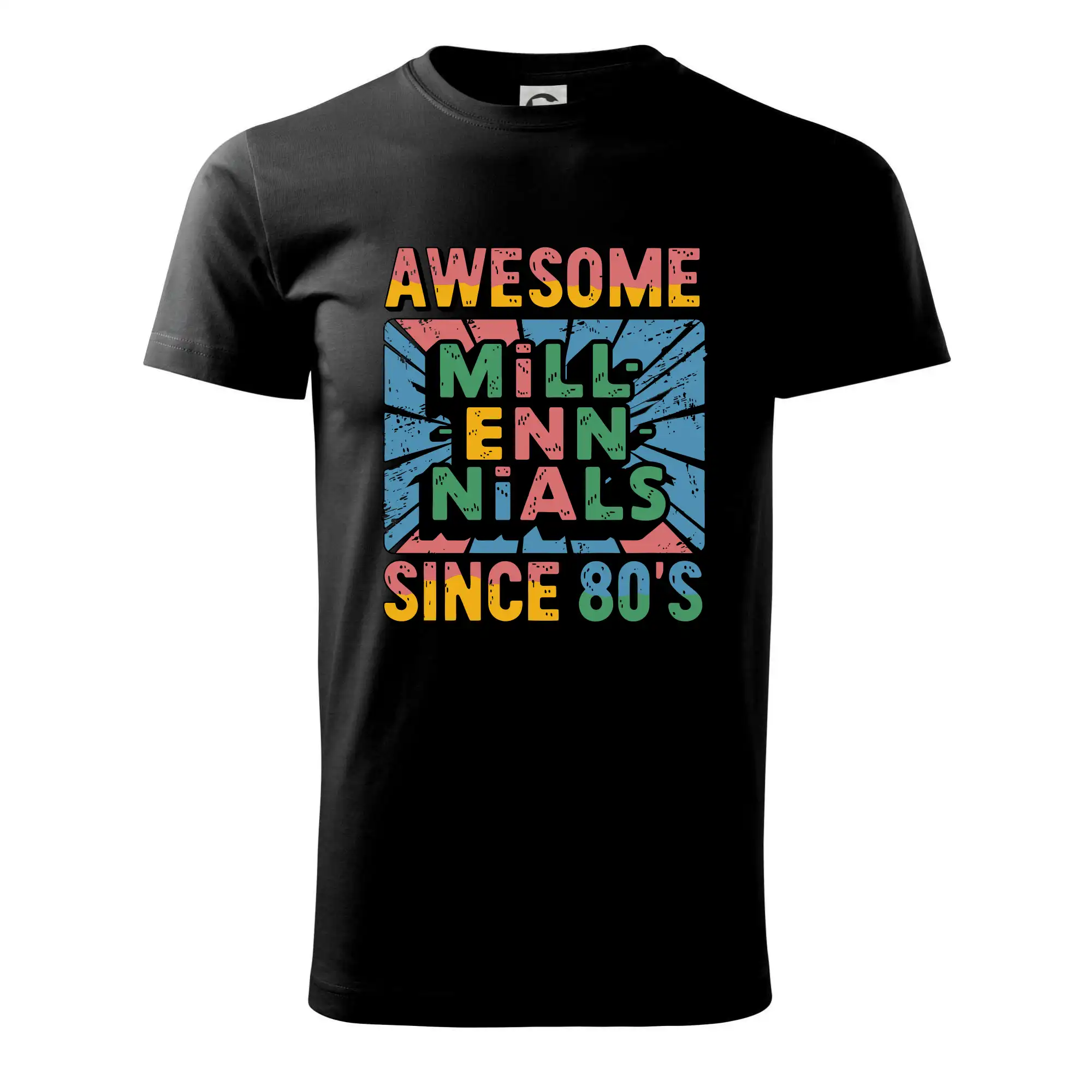 Tričká s motívmi ktoré frčia na internete - Generace Y - Barevný Awesome Millennials Since 80's - Klasické pánske tričko vyššej gramáže