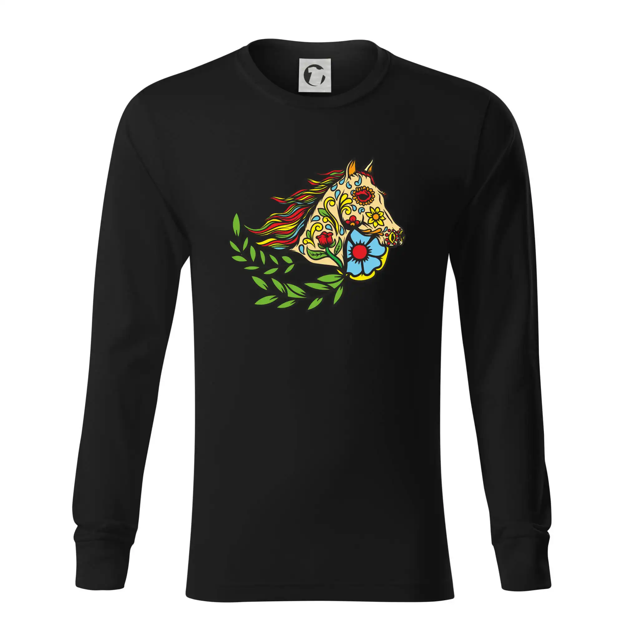 Kůň barevný s listy