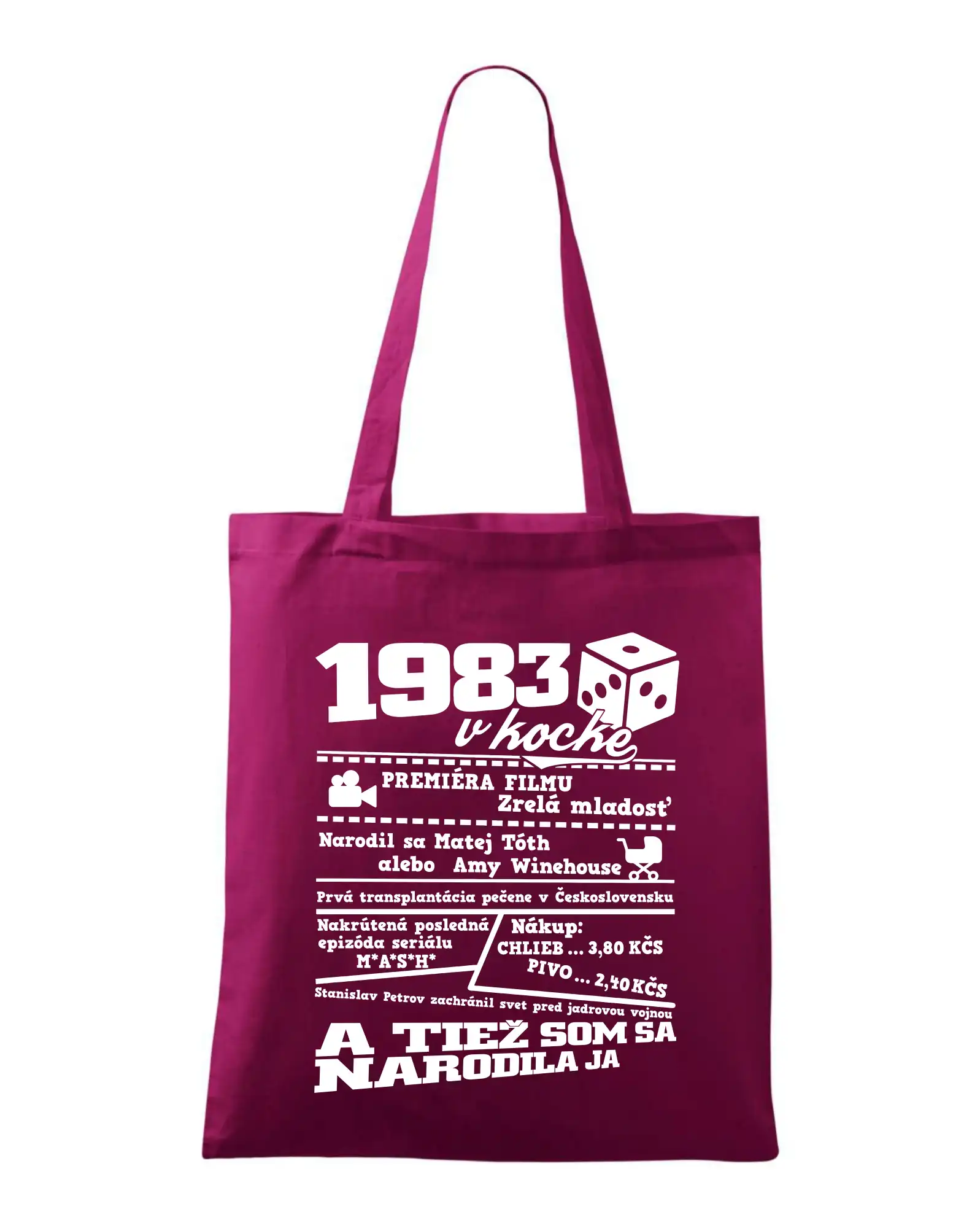 Trička s ročníkom 1983 - 1983 v kocke - Taška bavlnená