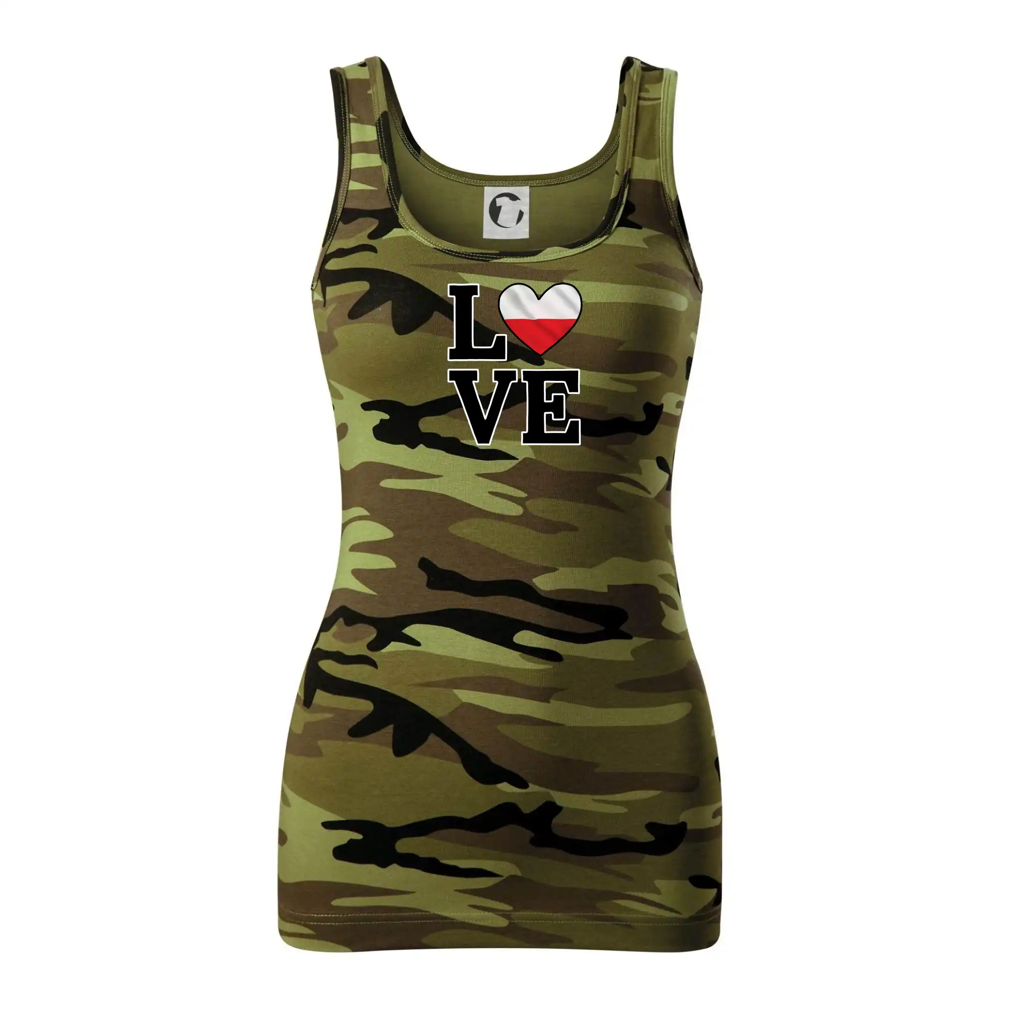 Motívy štátnych vlajok - Love Poľská vlajka - Maskáčové tielko