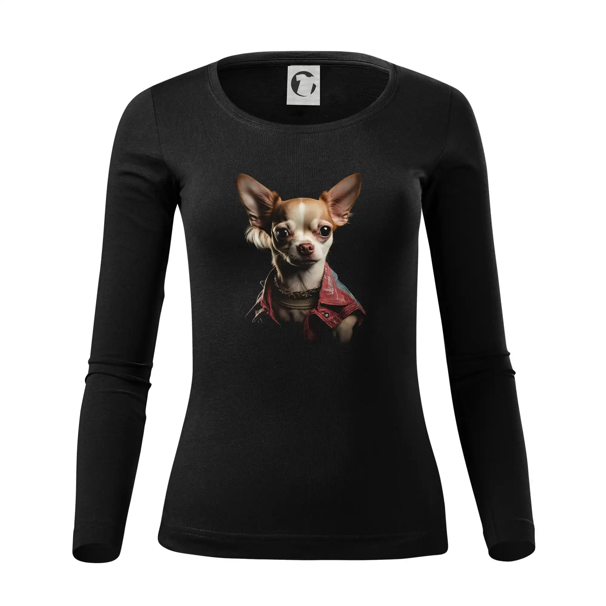 Čivava - Čivava punk - Dámske tričko FIT-T LS - zužené