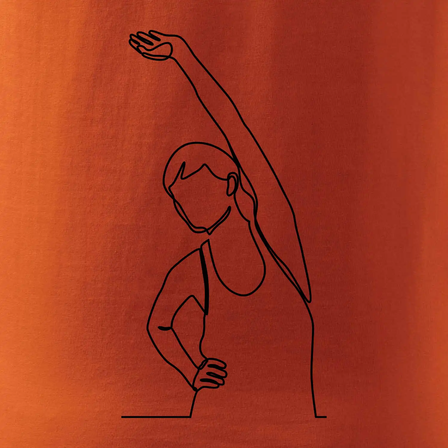 Protahující se žena jedním tahem