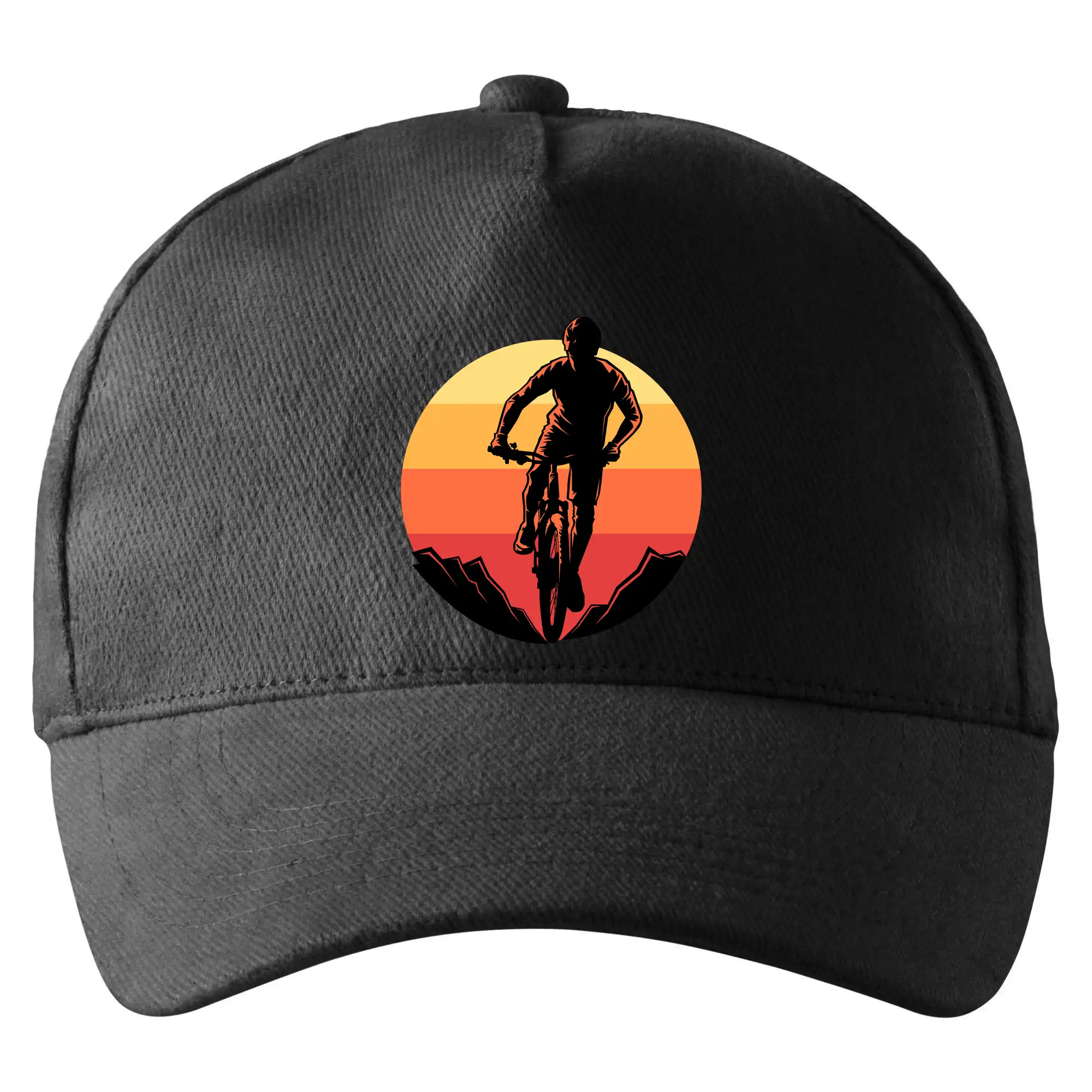 MTB cyklista a západ slunce