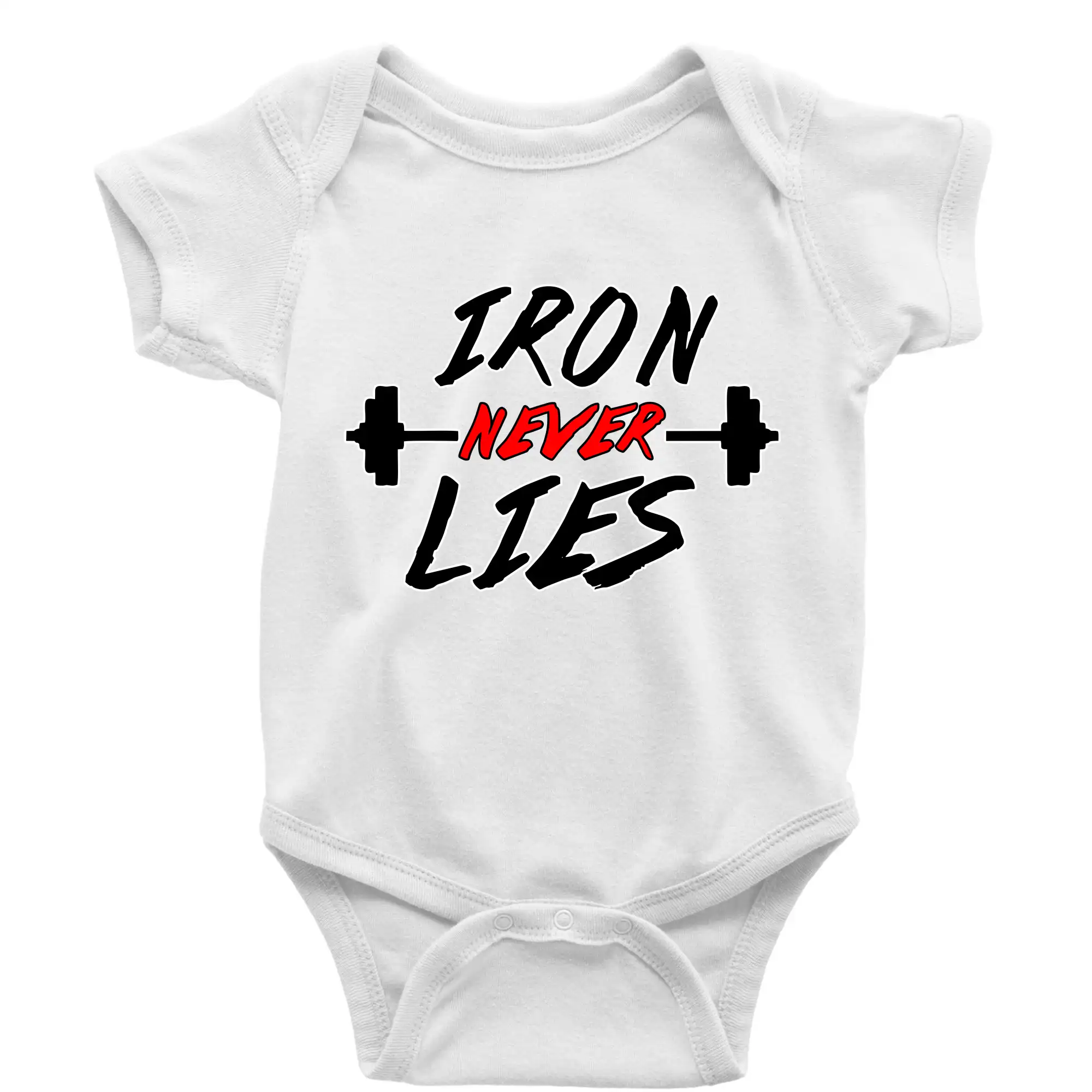 Posilňovani - Iron never lies - Body dojčenské s krátkym rukávom