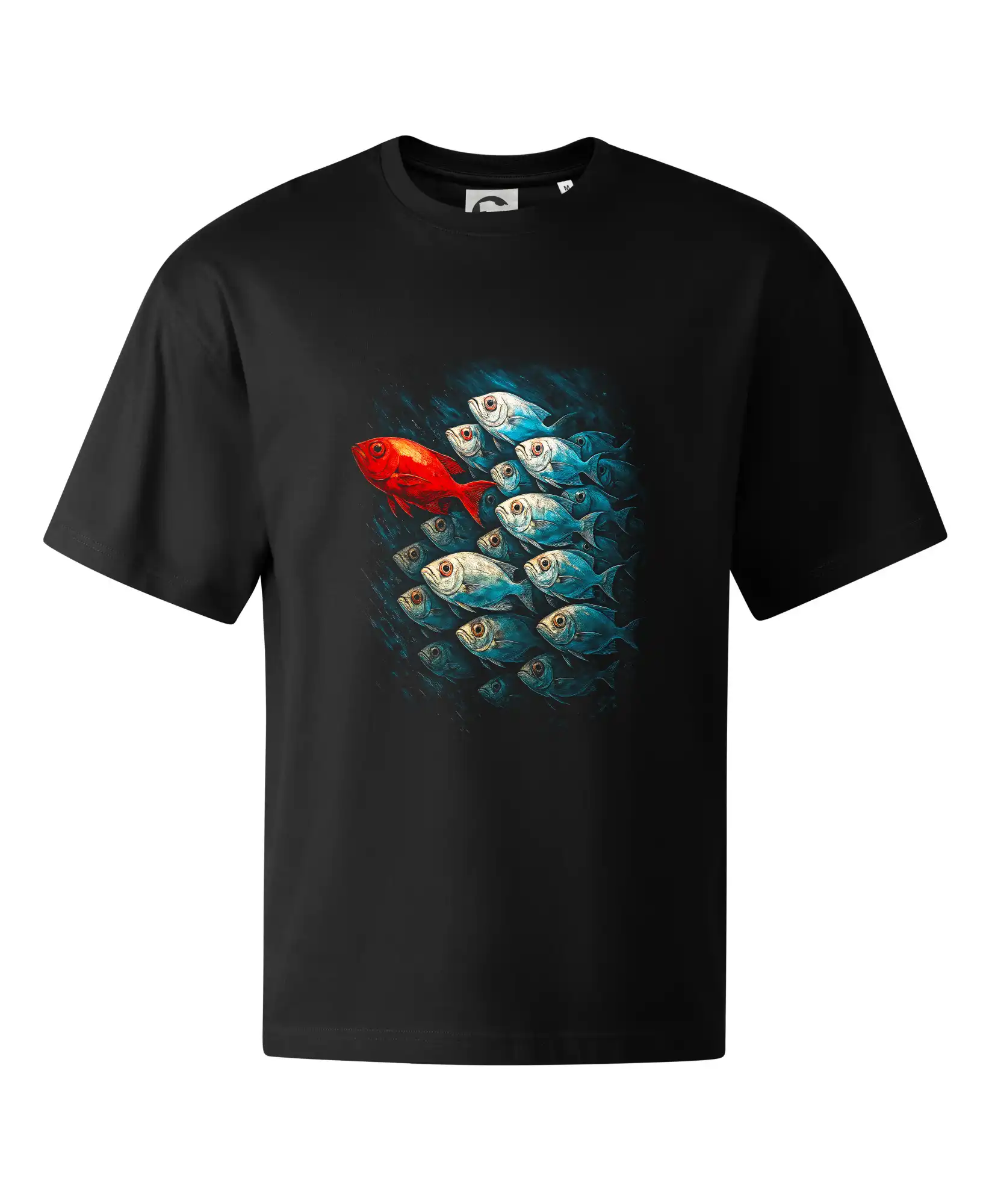 Tričká pre rybárov s potlačou - Obrázok rybia škola - Stage unisex - OVERSIZE