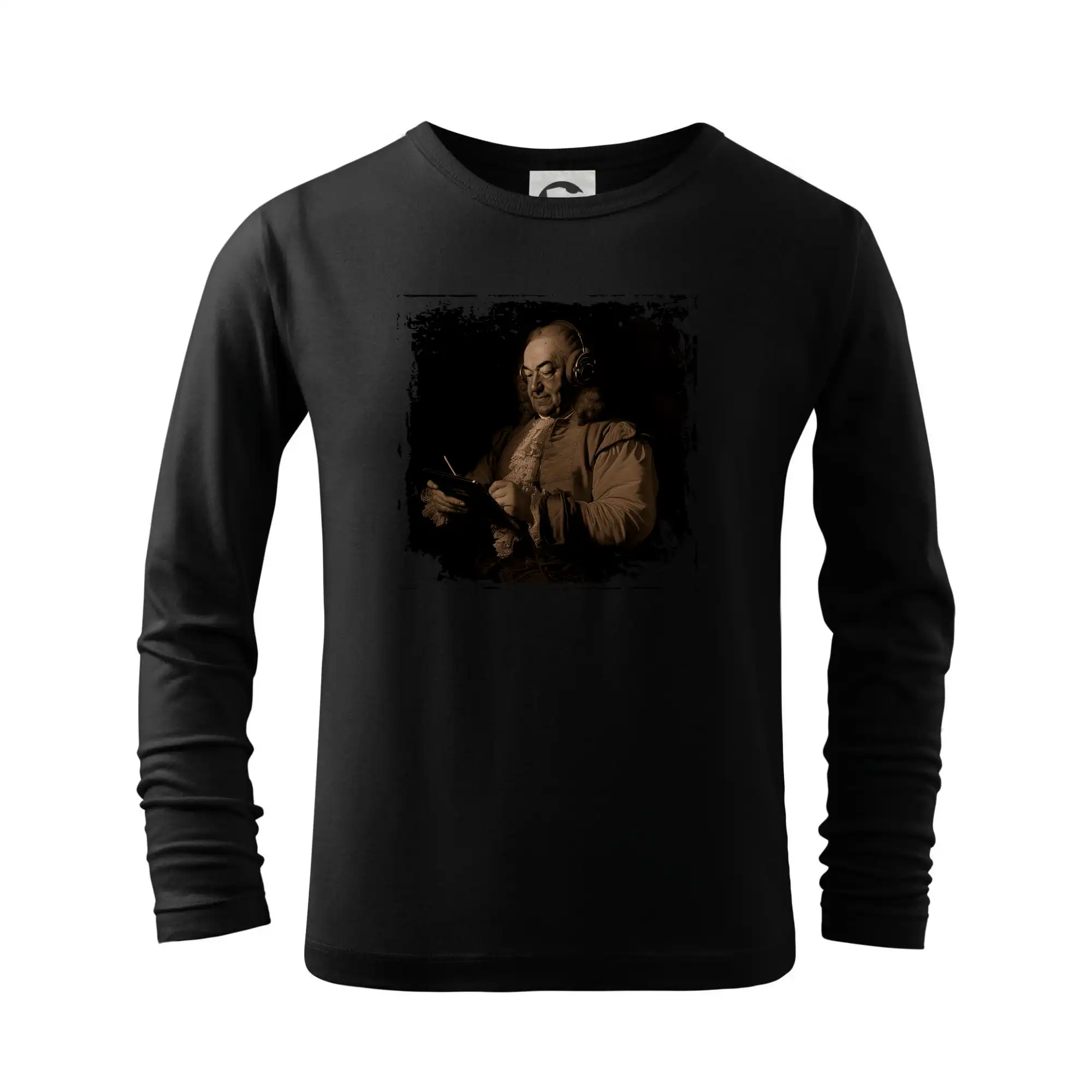 Johann Sebastian Bach so slúchadlami - Tričko detské Long Sleeve
