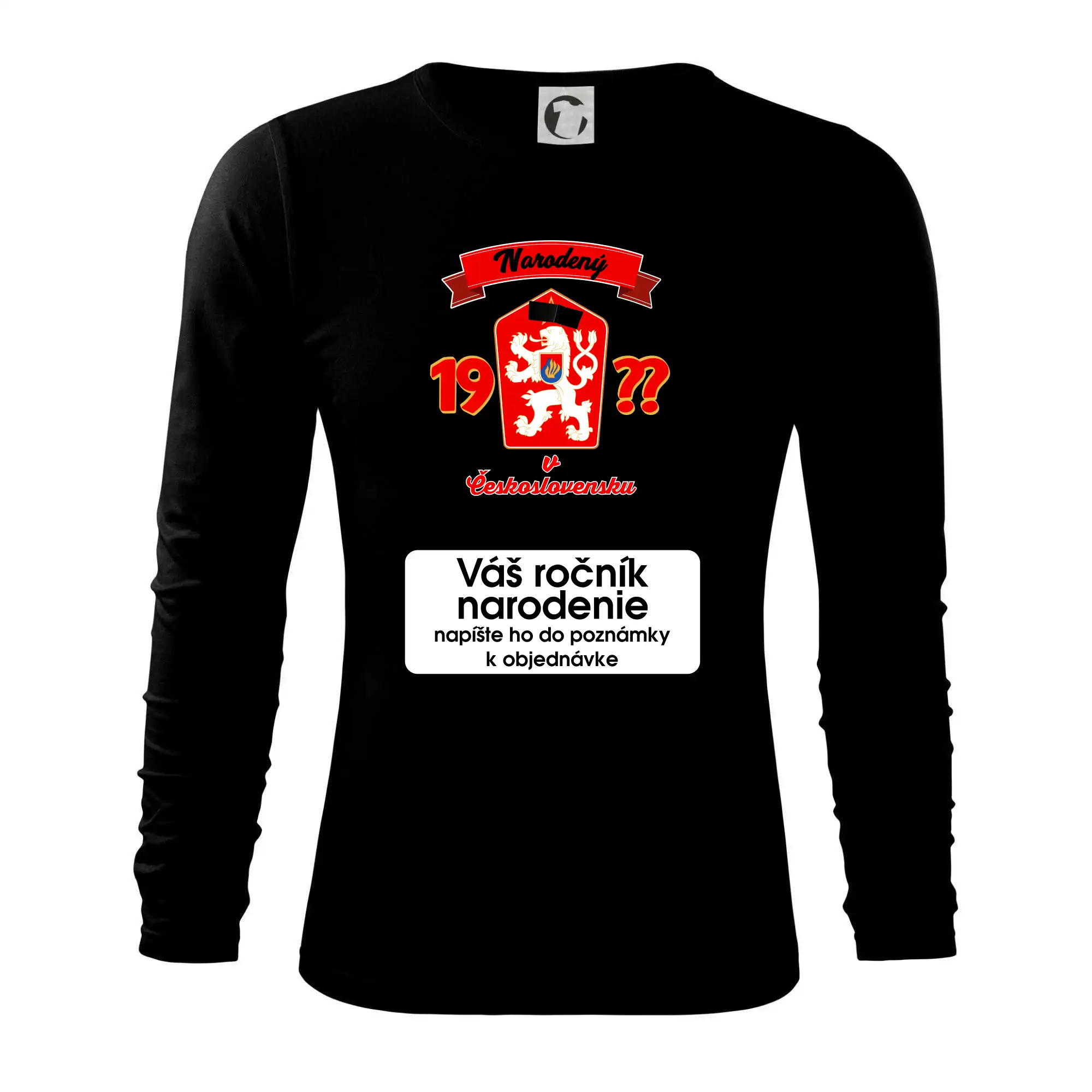 Prelepená hviezda - Narodený v Československu - vlastný ročník - Tričko s dlhým rukávom FIT-T long sleeve