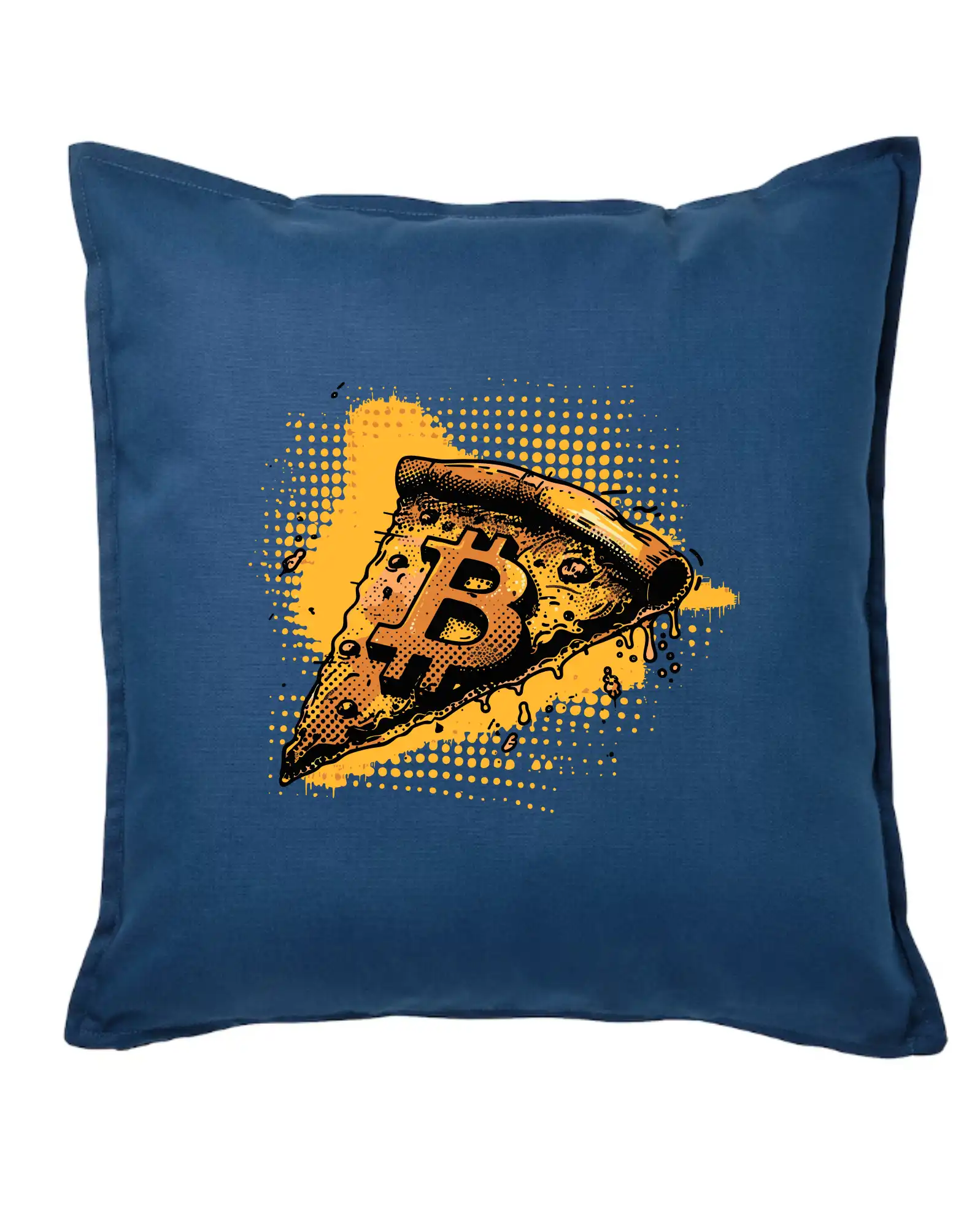 Bitcoin oranžová pizza - Vankúš 50x50
