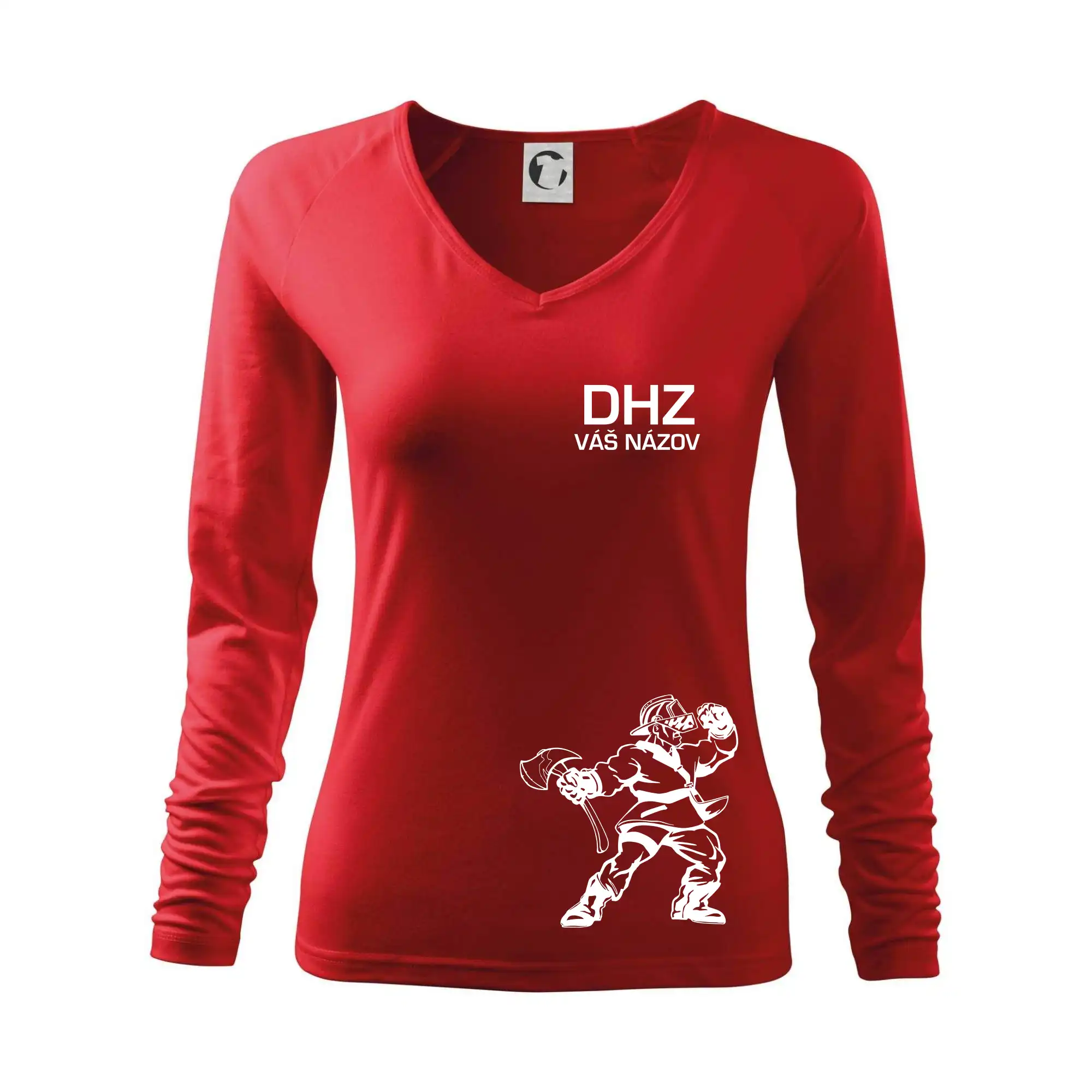 Originálne tričká pre hasičov - DHZ postava - vlastný názov - Tričko dámske Elegance