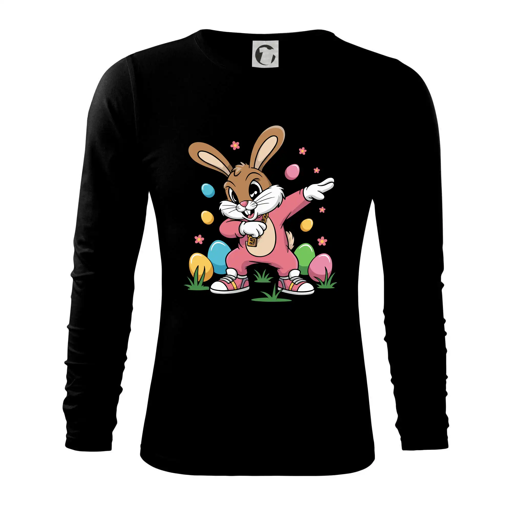 Veľkonočné tričká - Veľkonočný králik robiaci dab - Tričko s dlhým rukávom FIT-T long sleeve