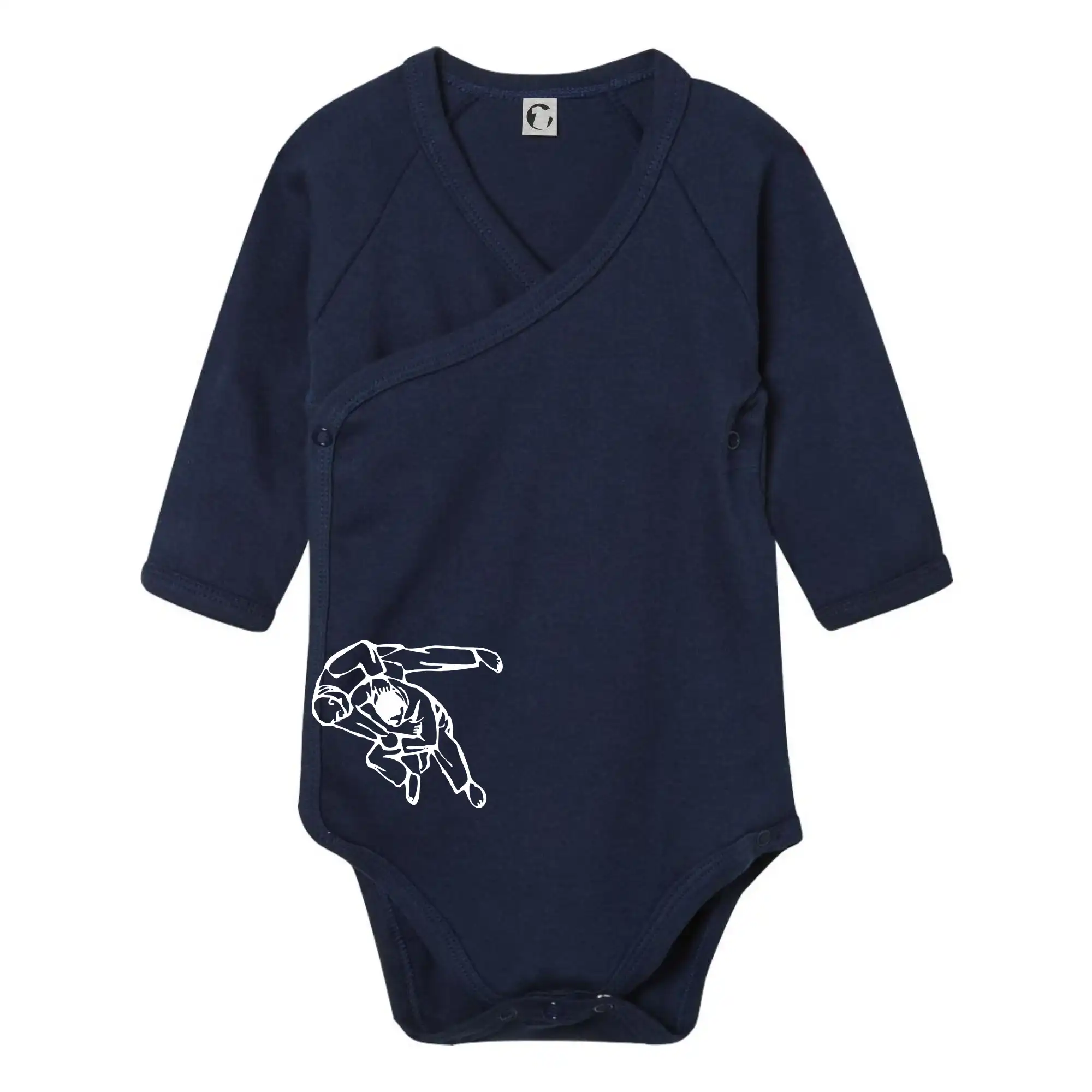 Tričká Judo - Judo nápis + postavy - Body zavinovacie s dlhým rukávom