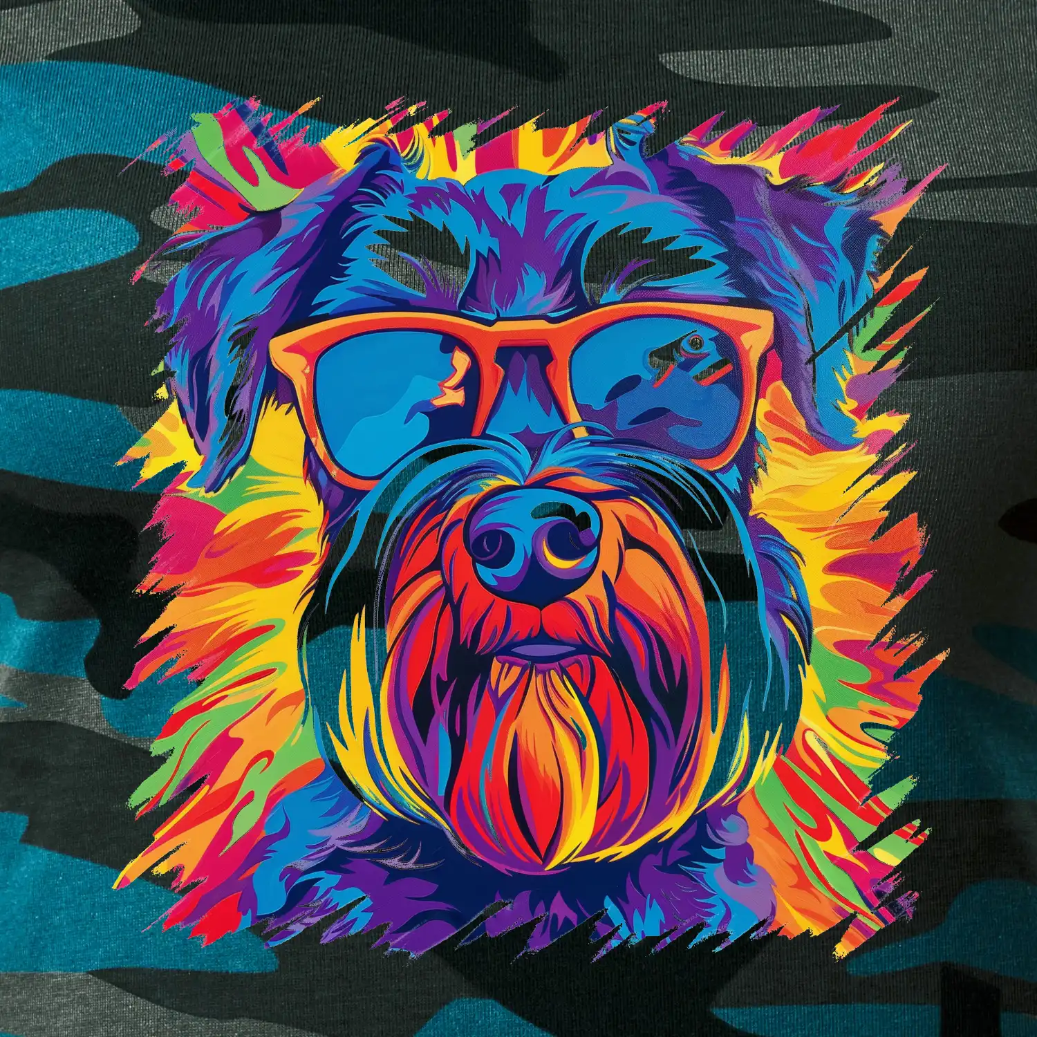 Knírač barevný styl 70s