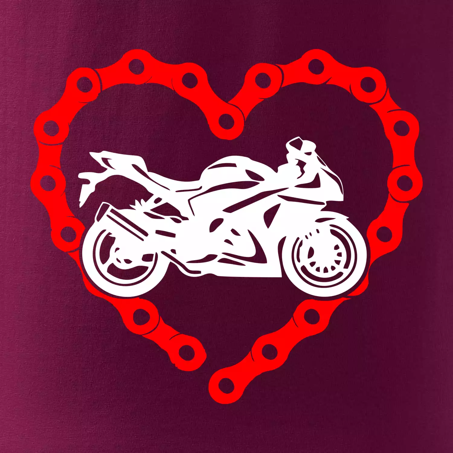 Moto srdce řetěz - silniční