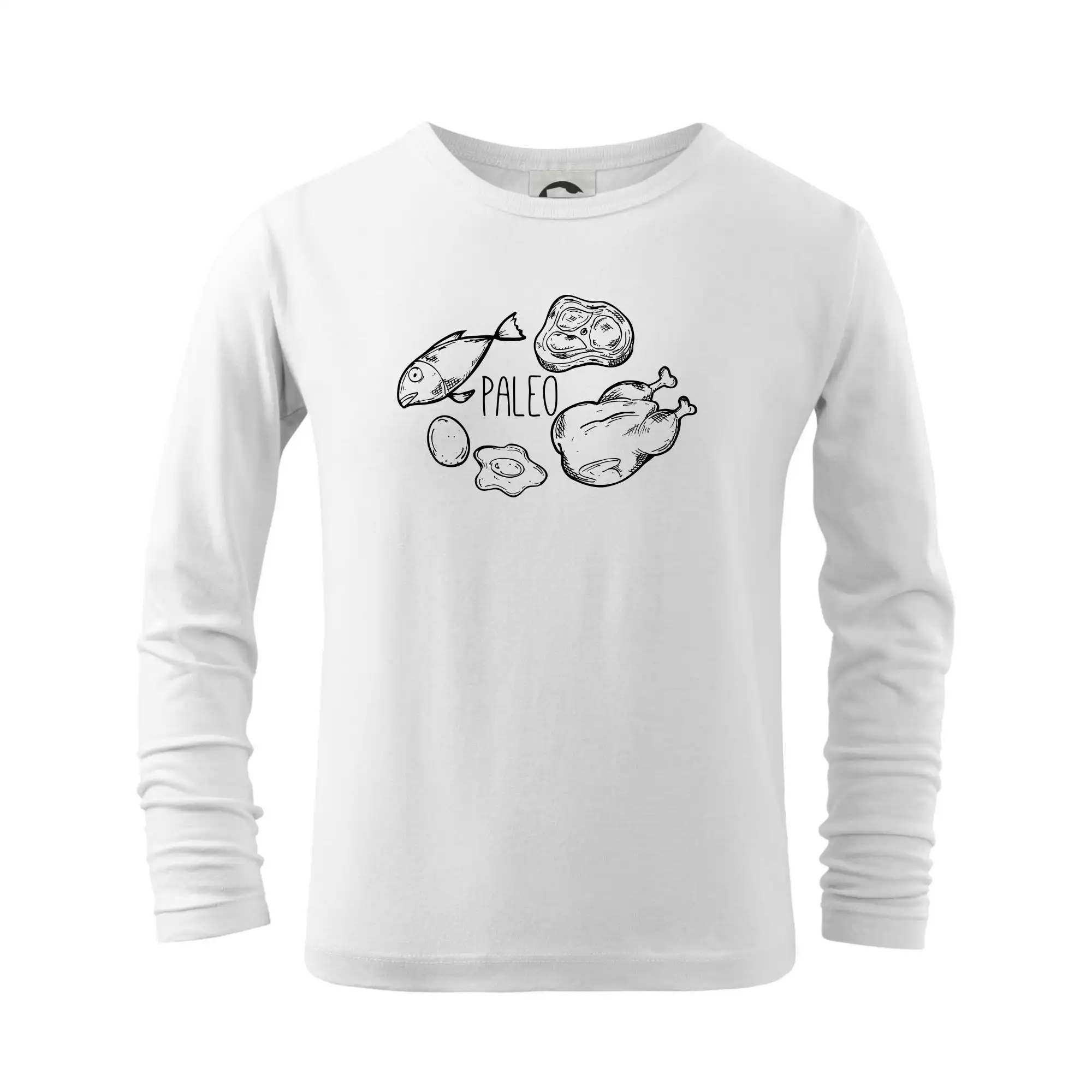 Životný štýl - Paleo - kura a ryba - Tričko detské Long Sleeve