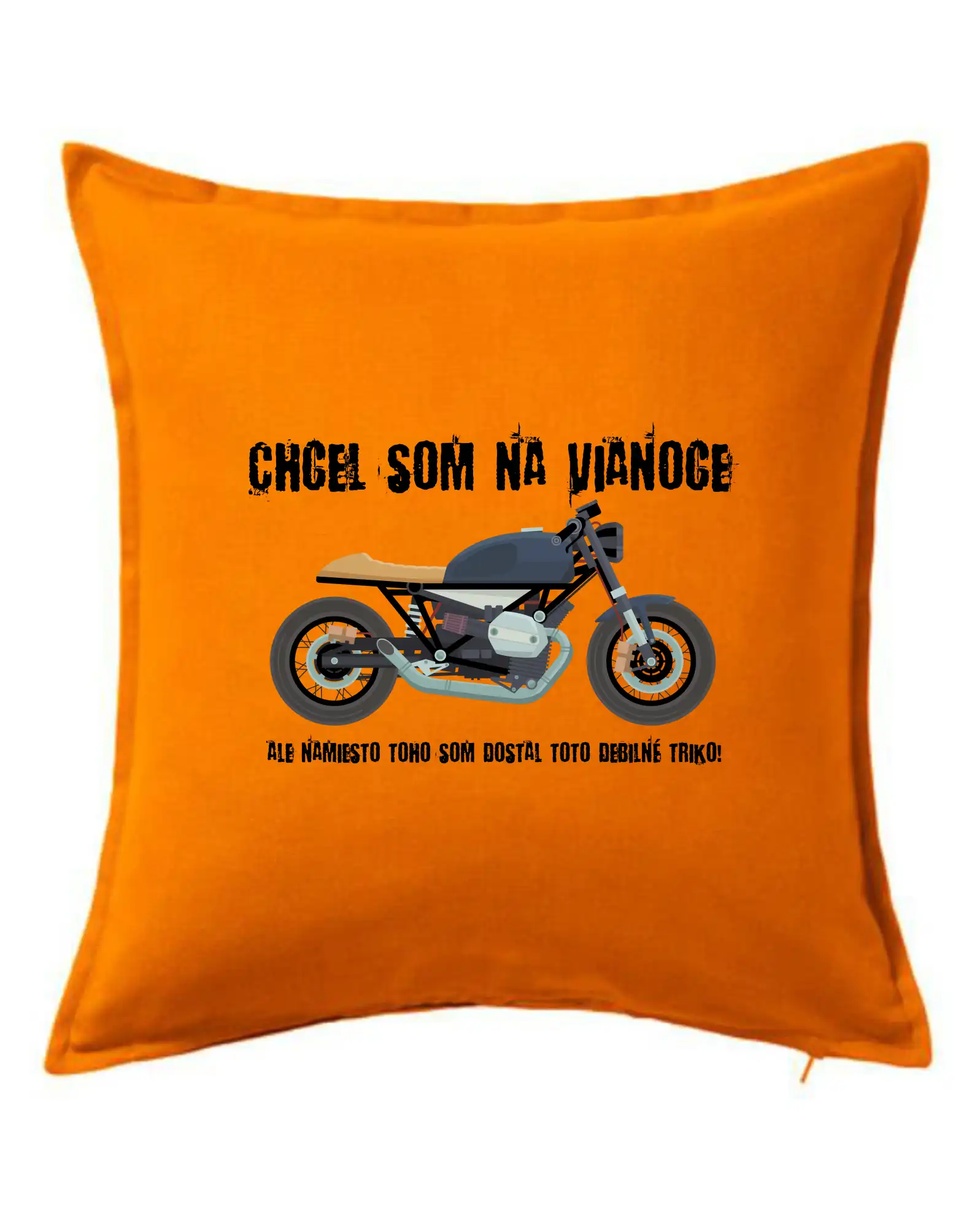 Tričká a mikiny s potlačou motoriek – pre pravých motorkárov - Chcel som motorku - Vianoce - Vankúš 50x50