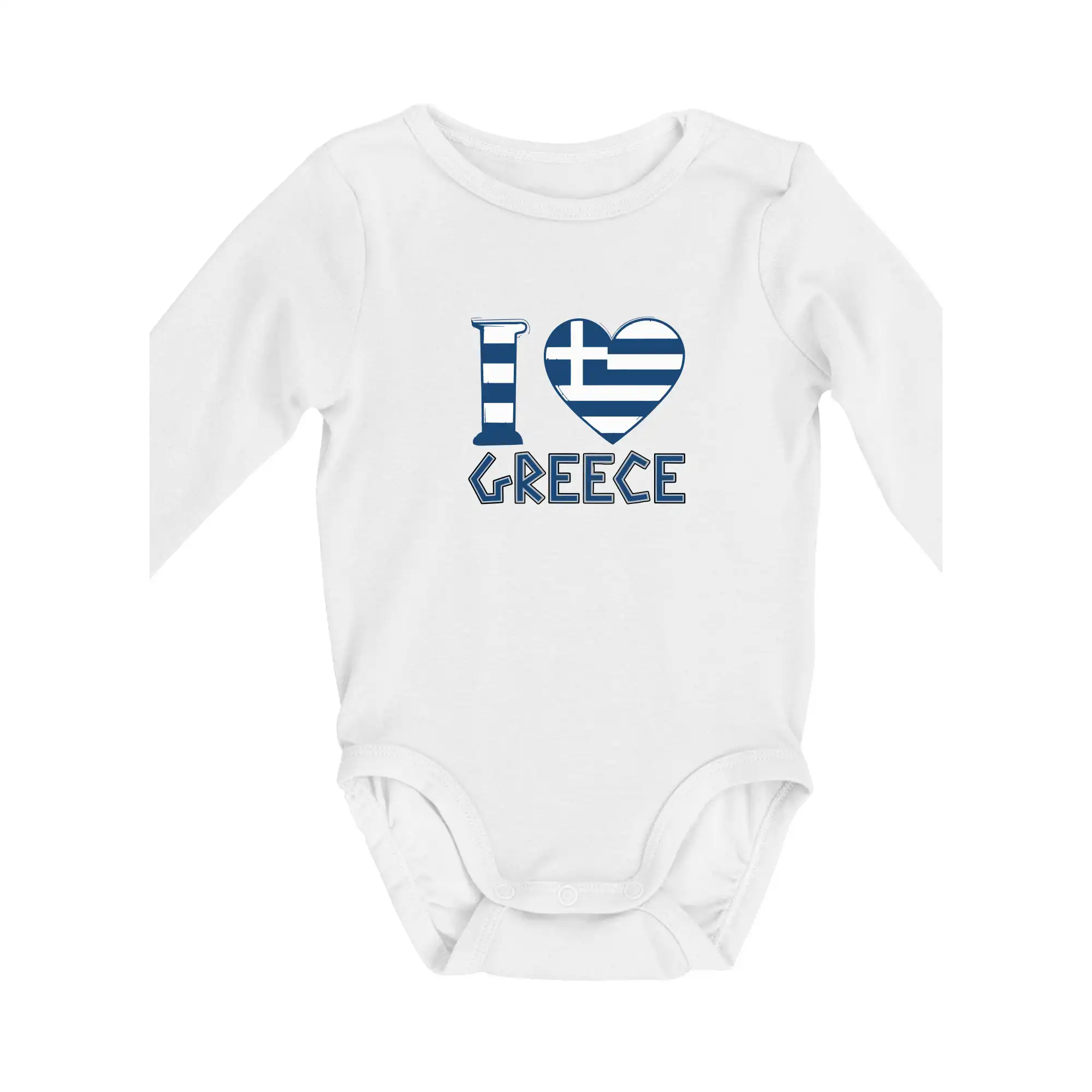 Motívy štátnych vlajok - I love Greece - Body dojčenské s dlhým rukávom